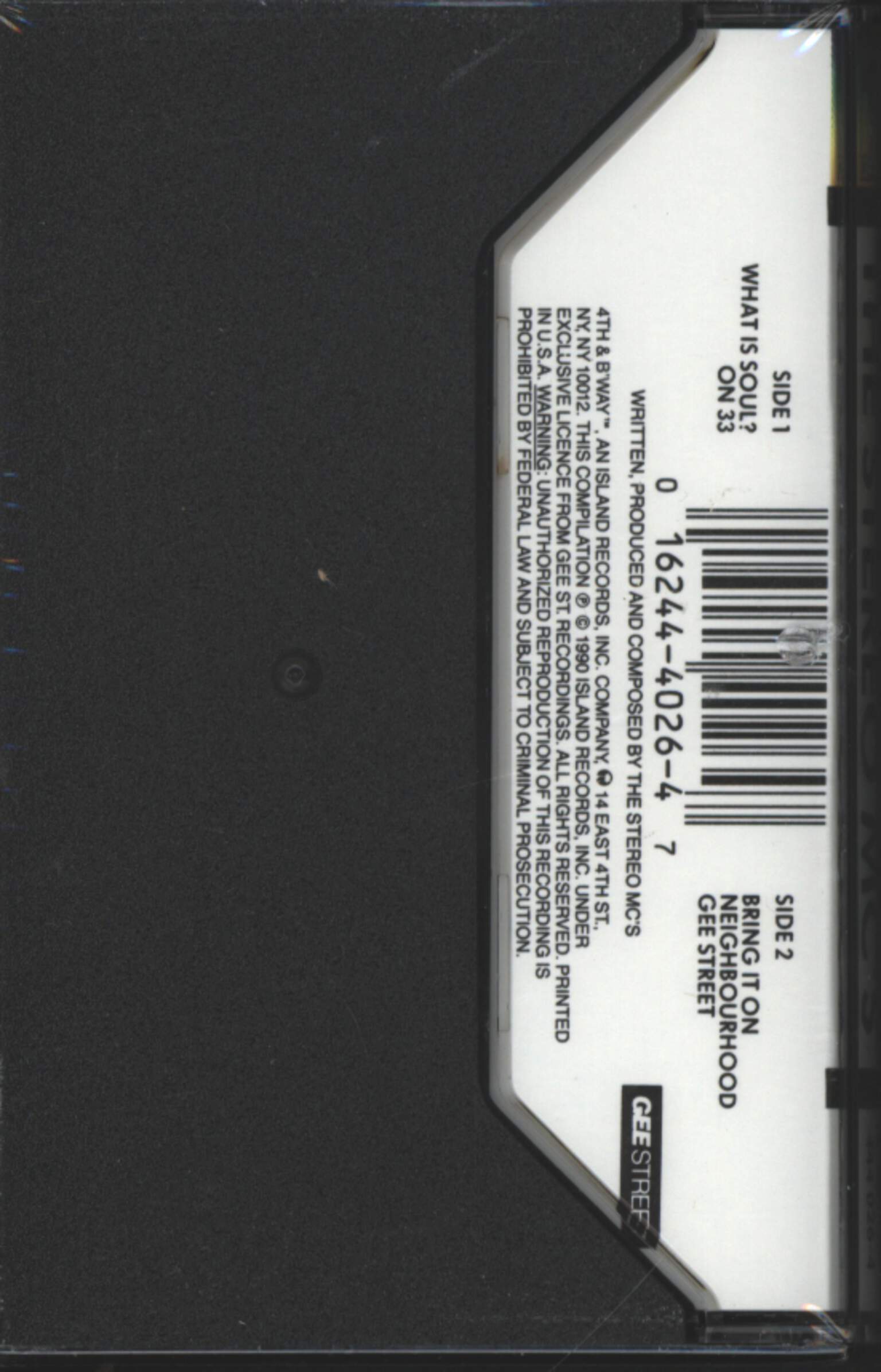 Stereo MC's: The Stereo MC's, Tape