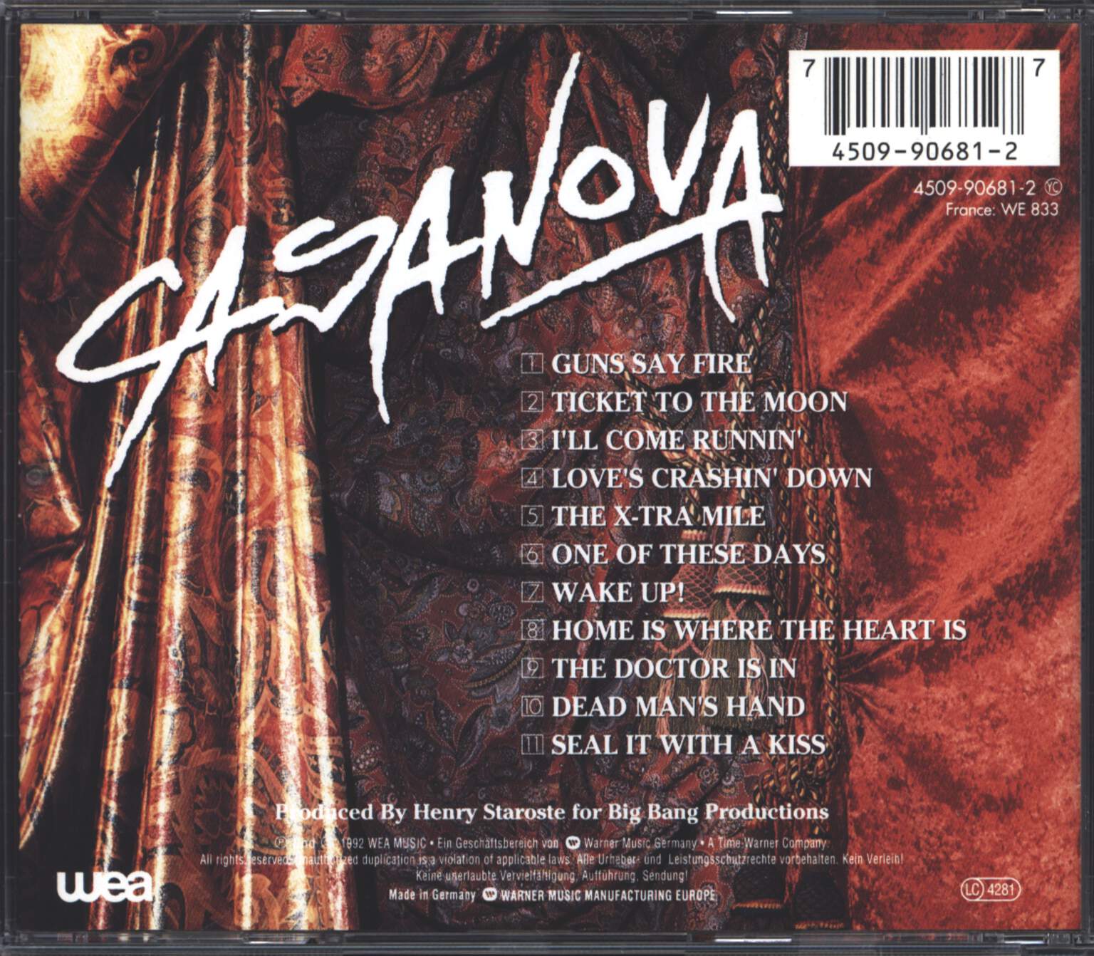 Casanova: One Night Stand, CD