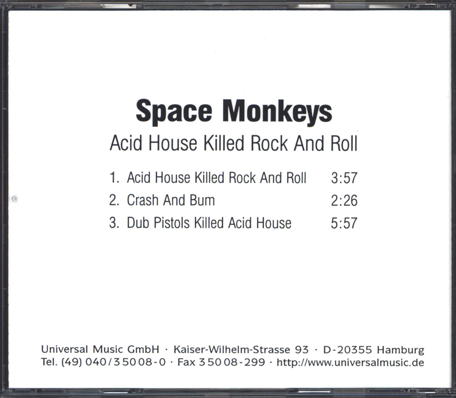 The Space Monkeys: Acid House Killed Rock And Roll, Mini CD