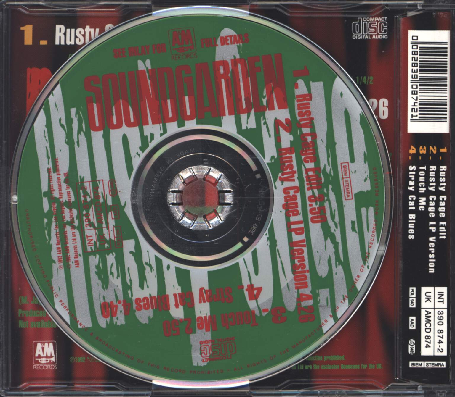 Soundgarden: Rusty Cage, Mini CD