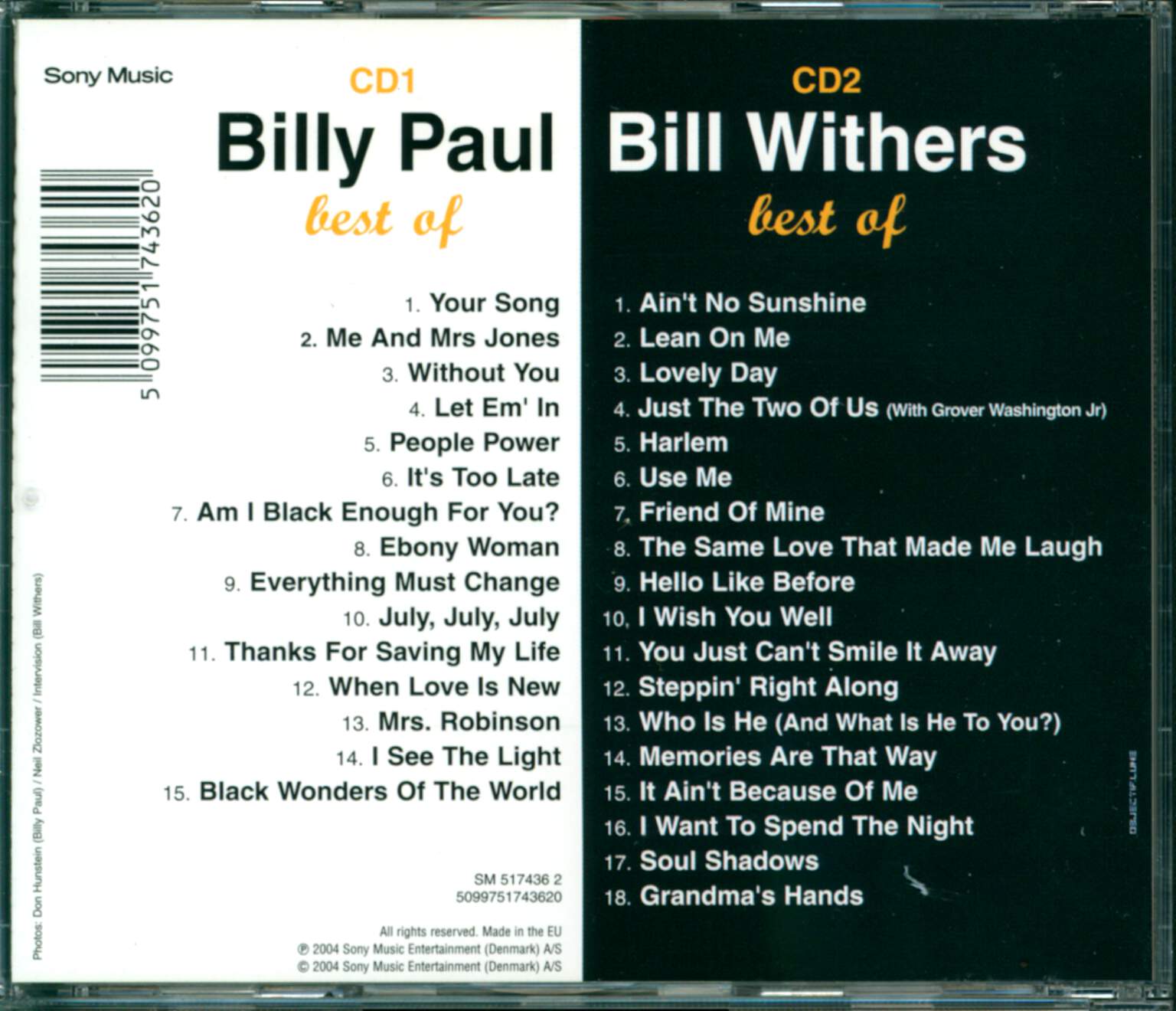 Various: The Very Best Of Billy Paul / Bill Withers, 2×CD