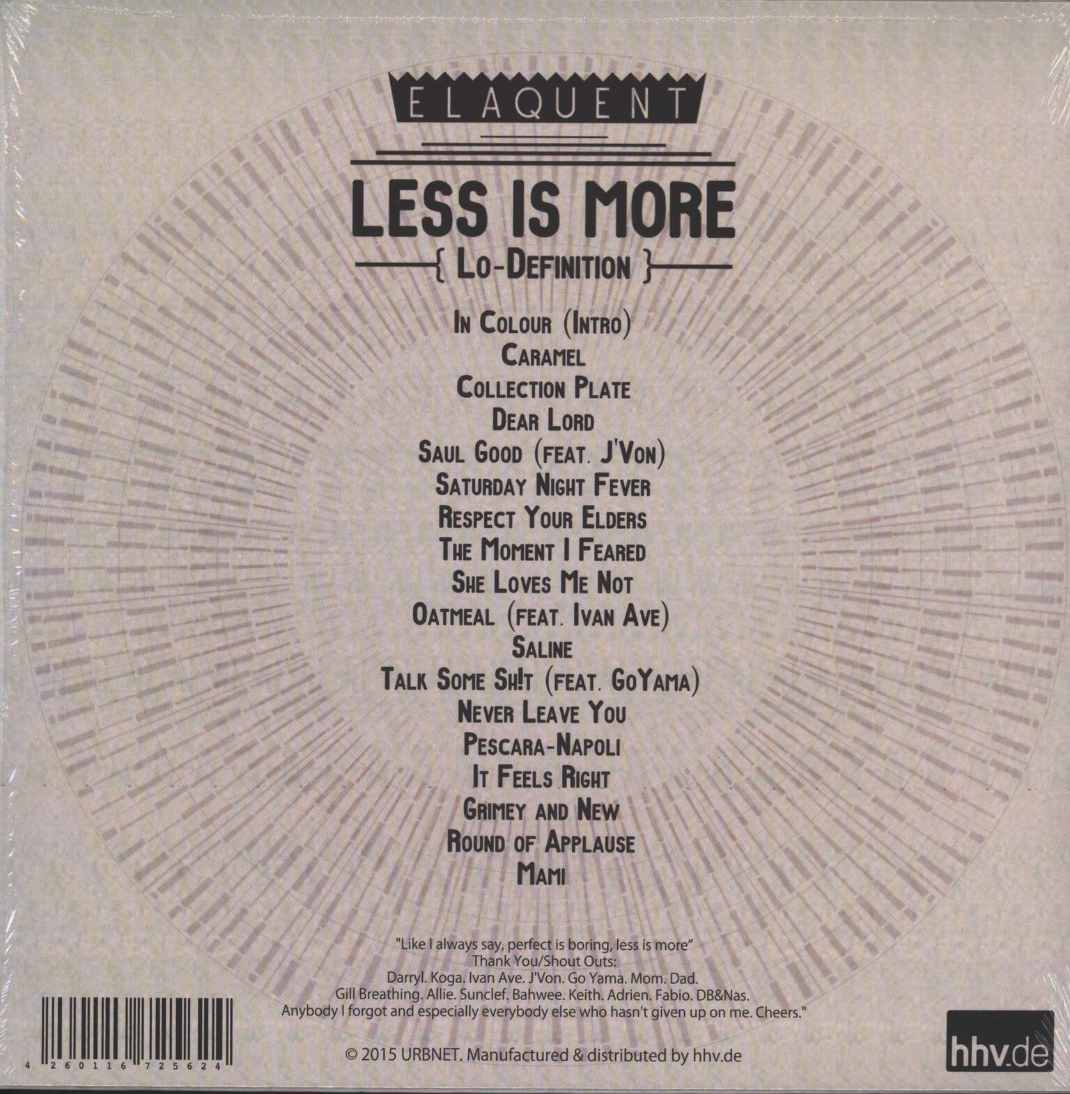 Elaquent: Less Is More (Lo Definition), LP (Vinyl)