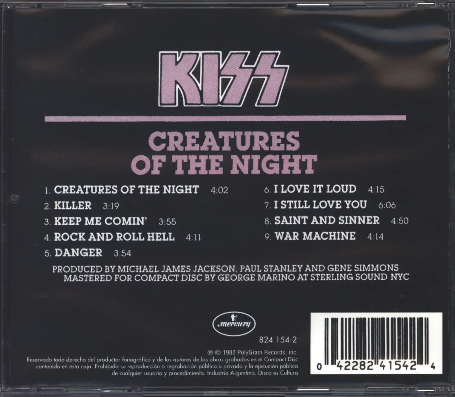 Kiss: Creatures Of The Night, CD