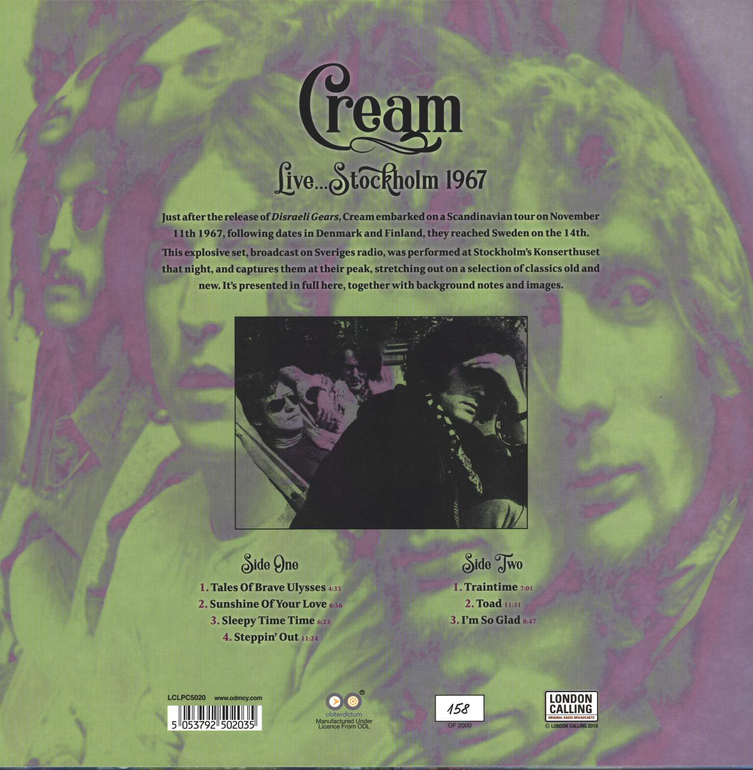 Cream: Live Stockholm 1967, LP (Vinyl)