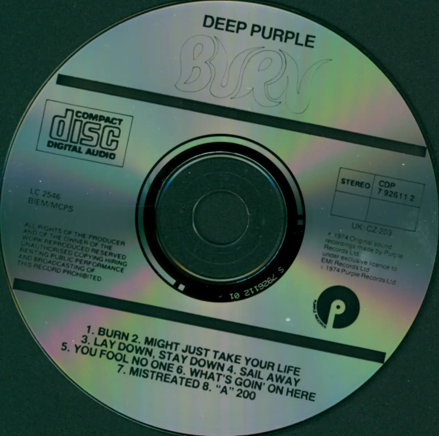 Deep Purple: Burn, CD