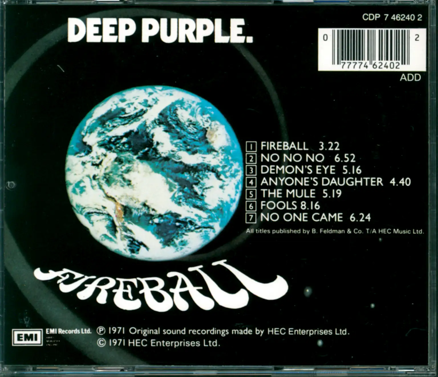 Deep Purple: Fireball, CD