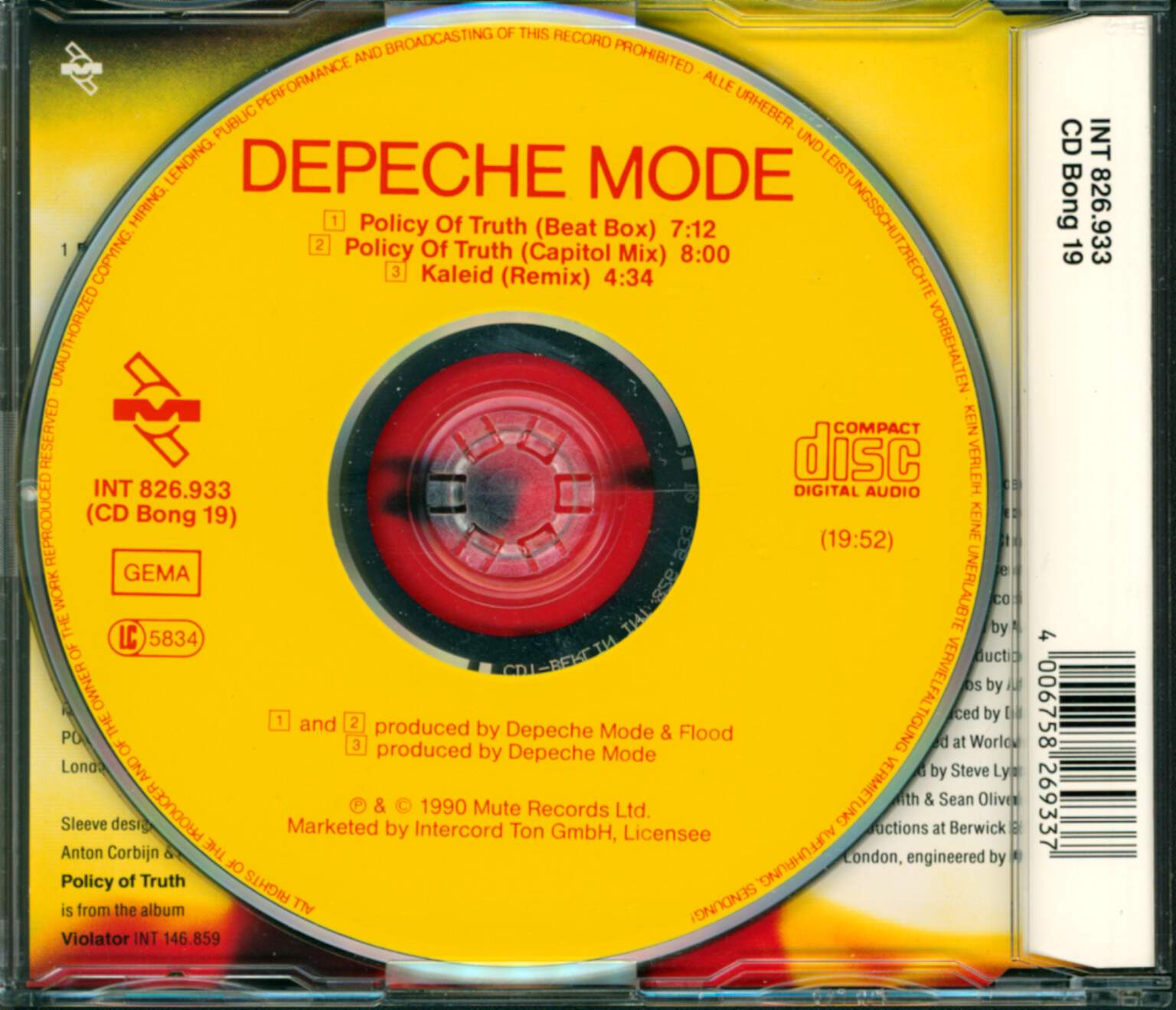 Depeche Mode: Policy Of Truth, Mini CD