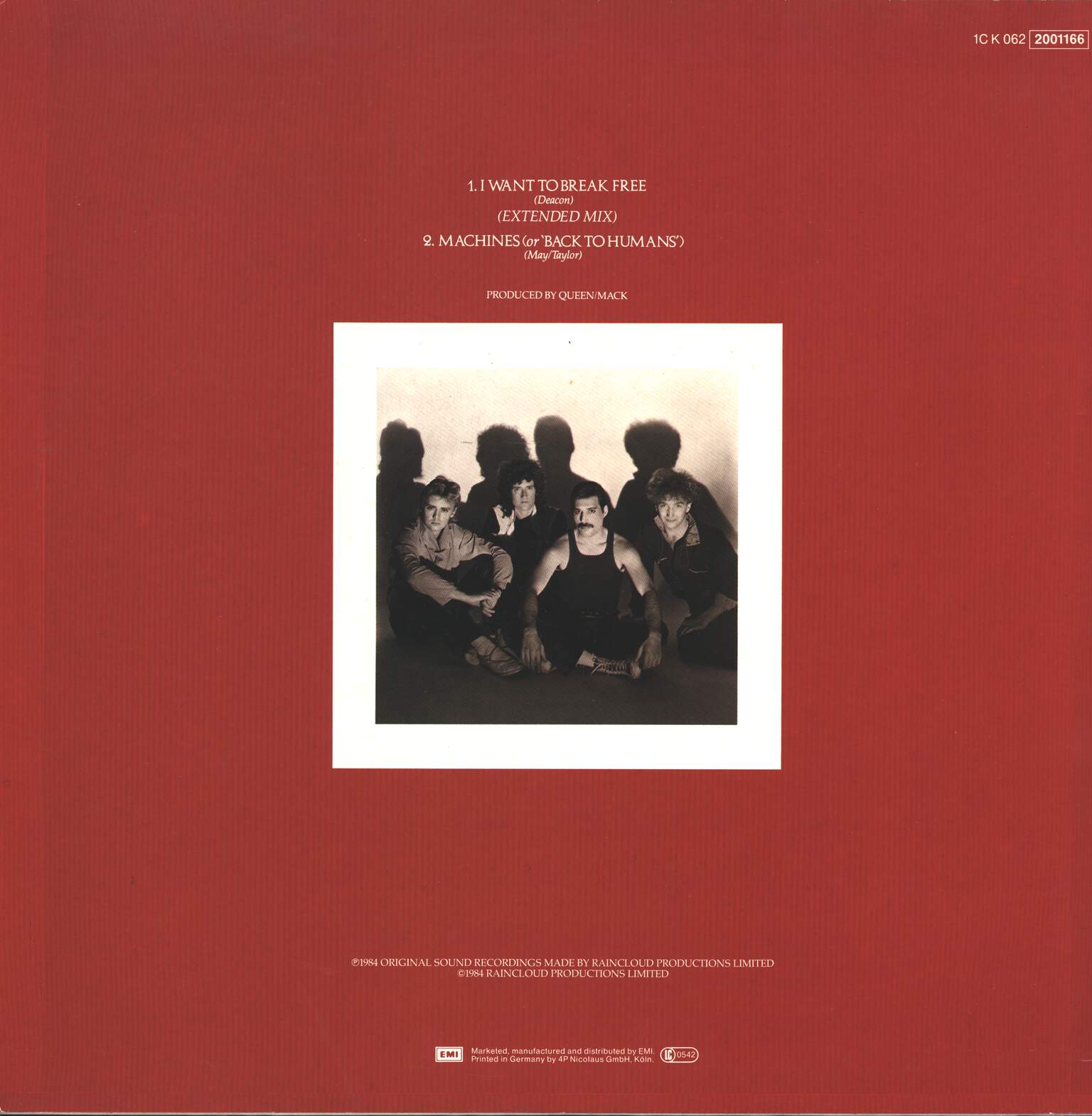 Queen: I Want To Break Free (Extended Mix), 12" Maxi Single (Vinyl)