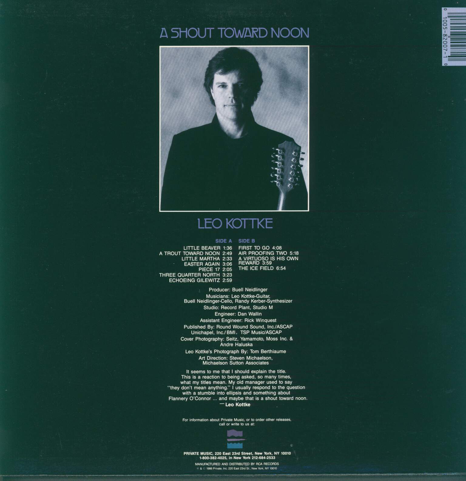 Leo Kottke: A Shout Toward Noon, LP (Vinyl)