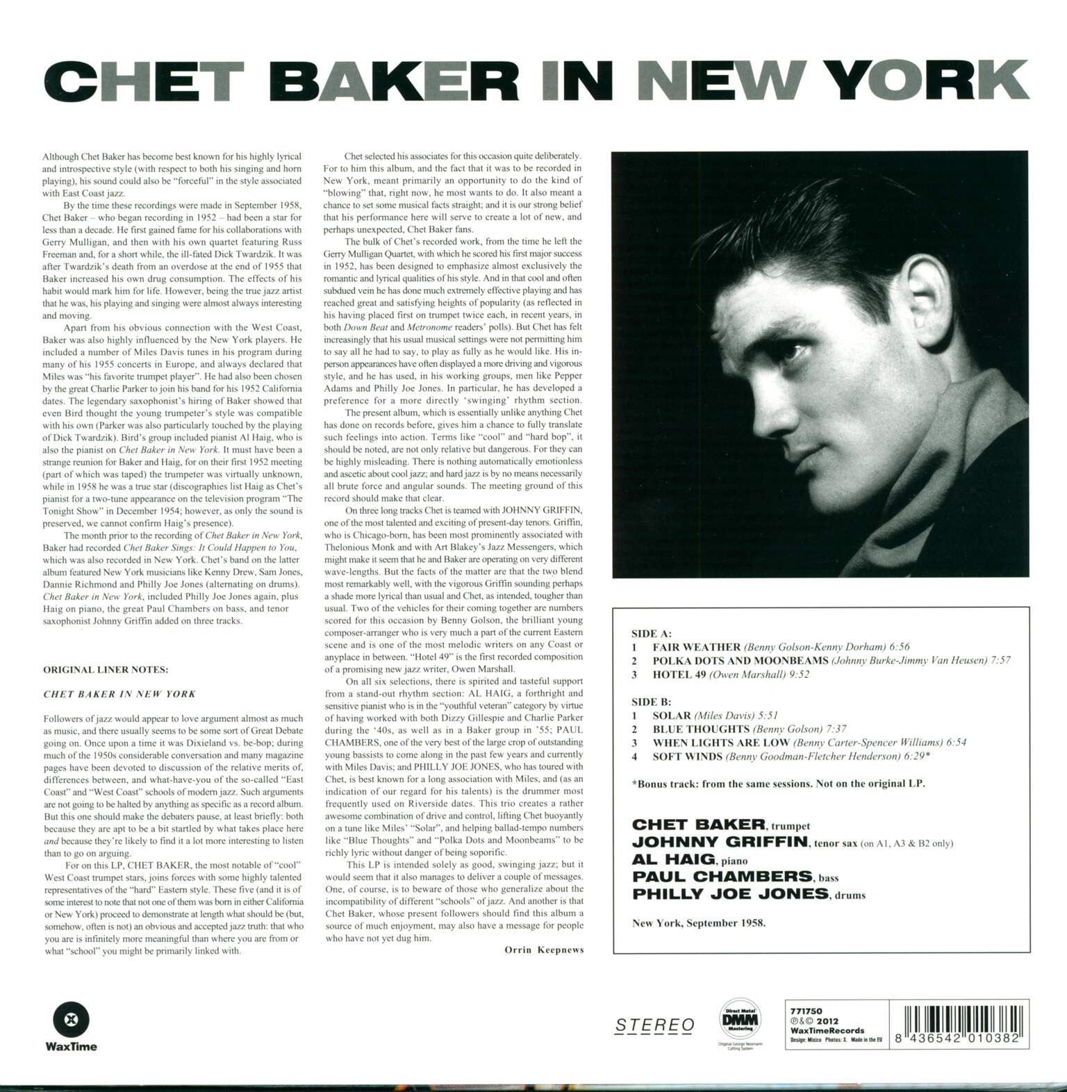 Chet Baker: In New York, LP (Vinyl)