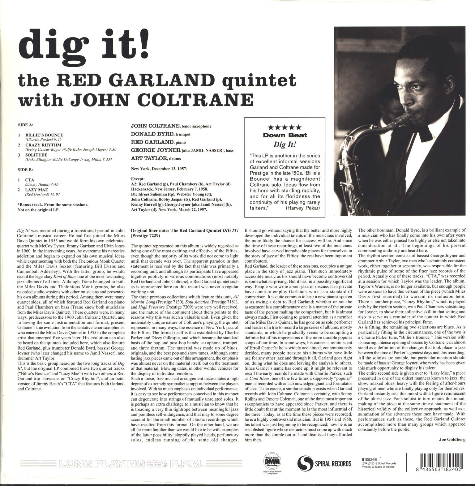 The Red Garland Quintet: Dig It!, LP (Vinyl)