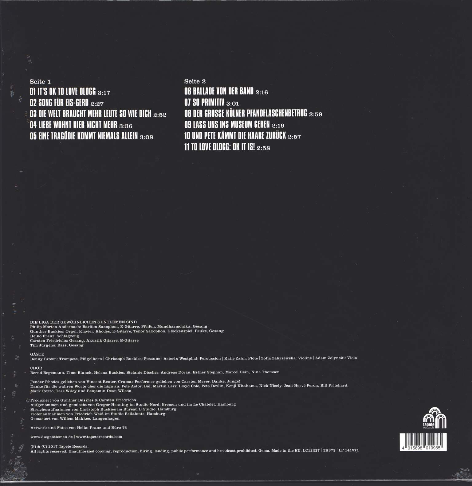 Die Liga Der Gewöhnlichen Gentlemen: It's Ok To Love DLDGG, LP (Vinyl)