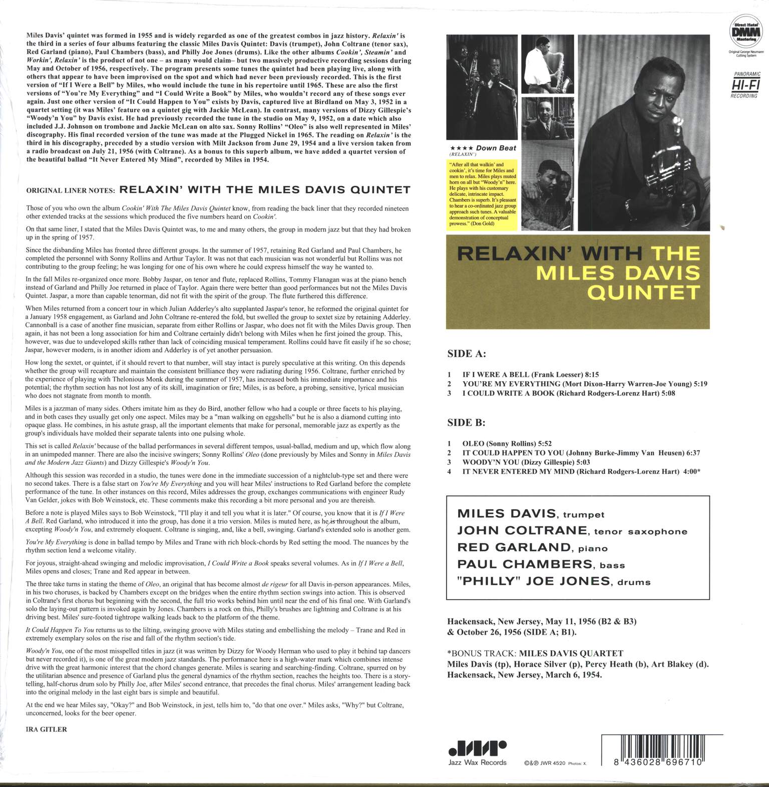 The Miles Davis Quintet: Relaxin' With The Miles Davis Quintet, LP (Vinyl)