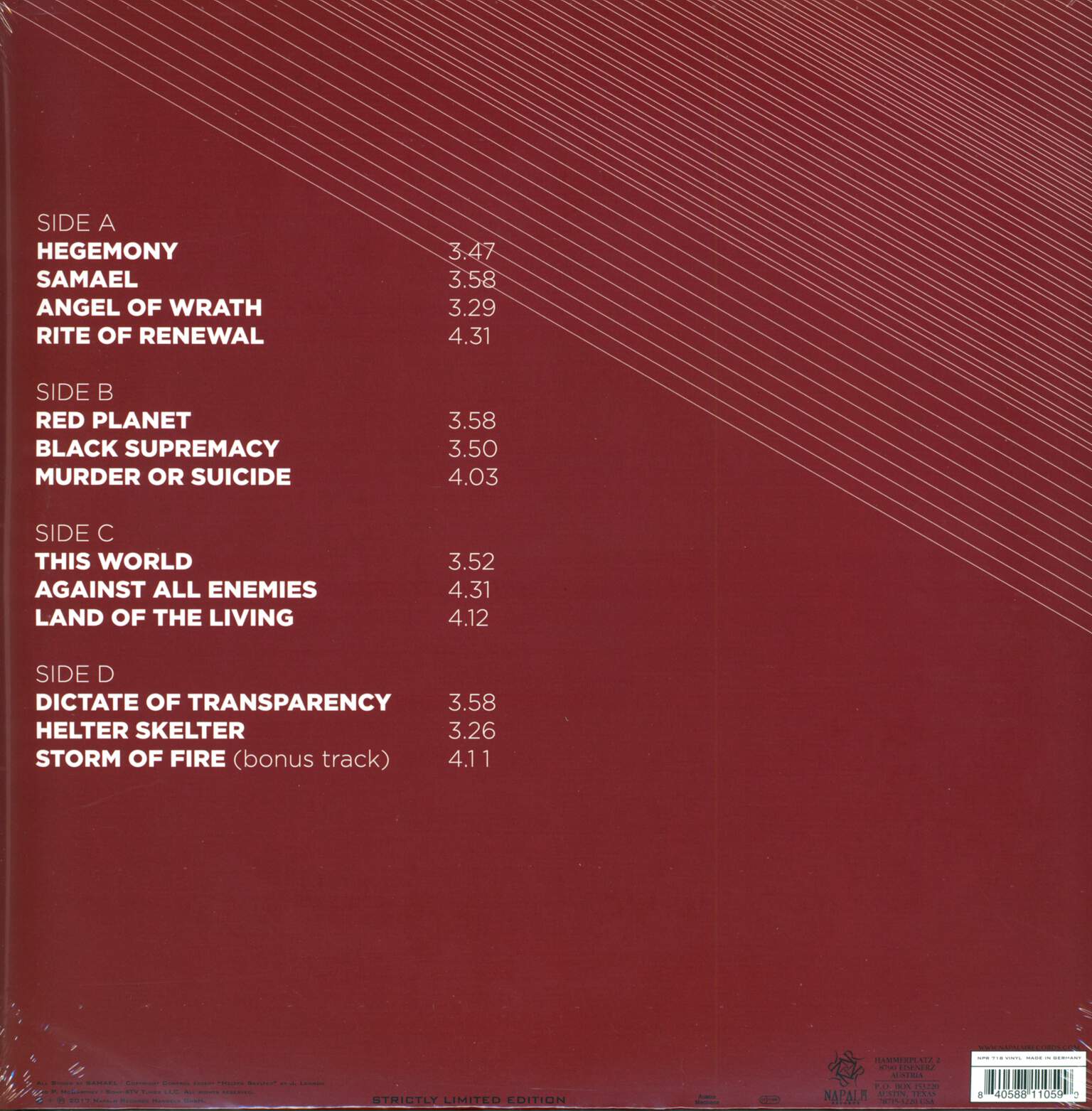 Samael: Hegemony, 2×LP (Vinyl)