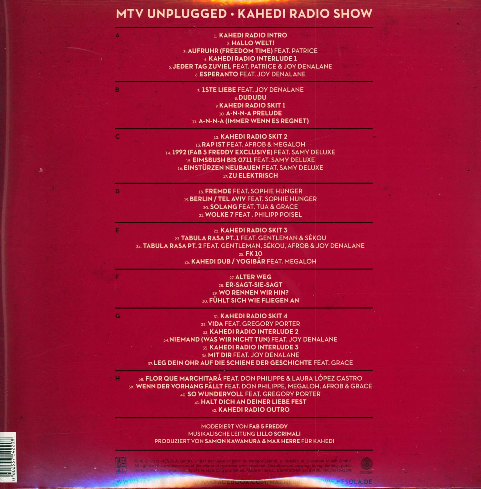 Max Herre: MTV Unplugged Kahedi Radio Show, 4×LP (Vinyl)