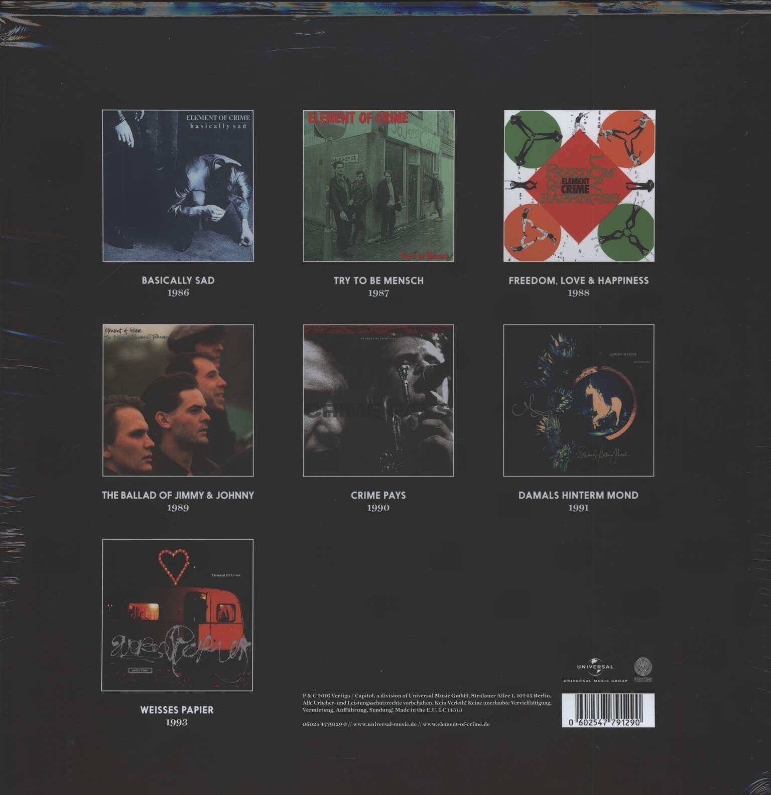 Element Of Crime: 1985 - 1993 Von Basically Sad Bis Weißes Papier, 7×LP (Vinyl)