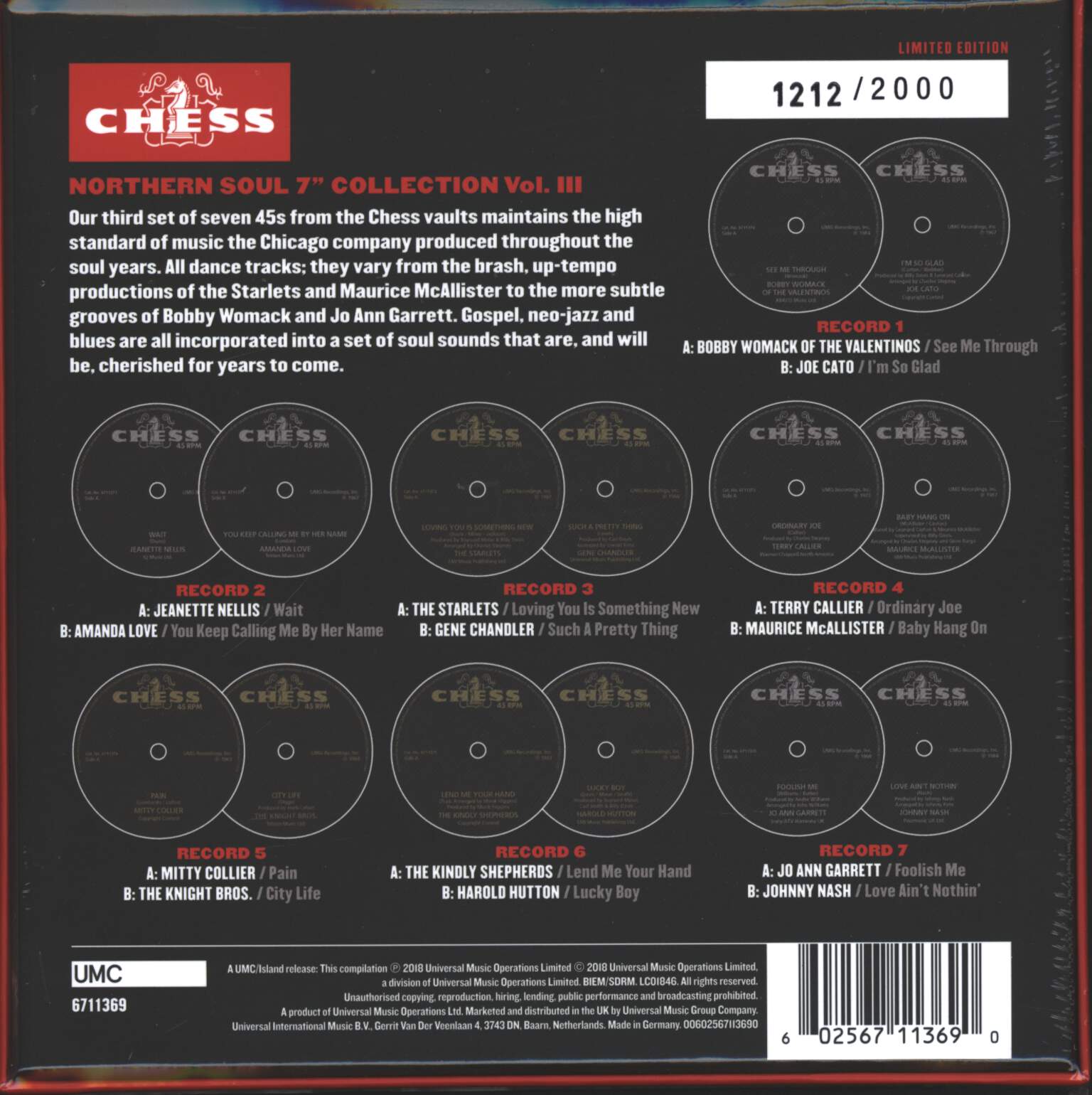 Various: Chess Northern Soul Volume III, 7×7" Single (Vinyl)