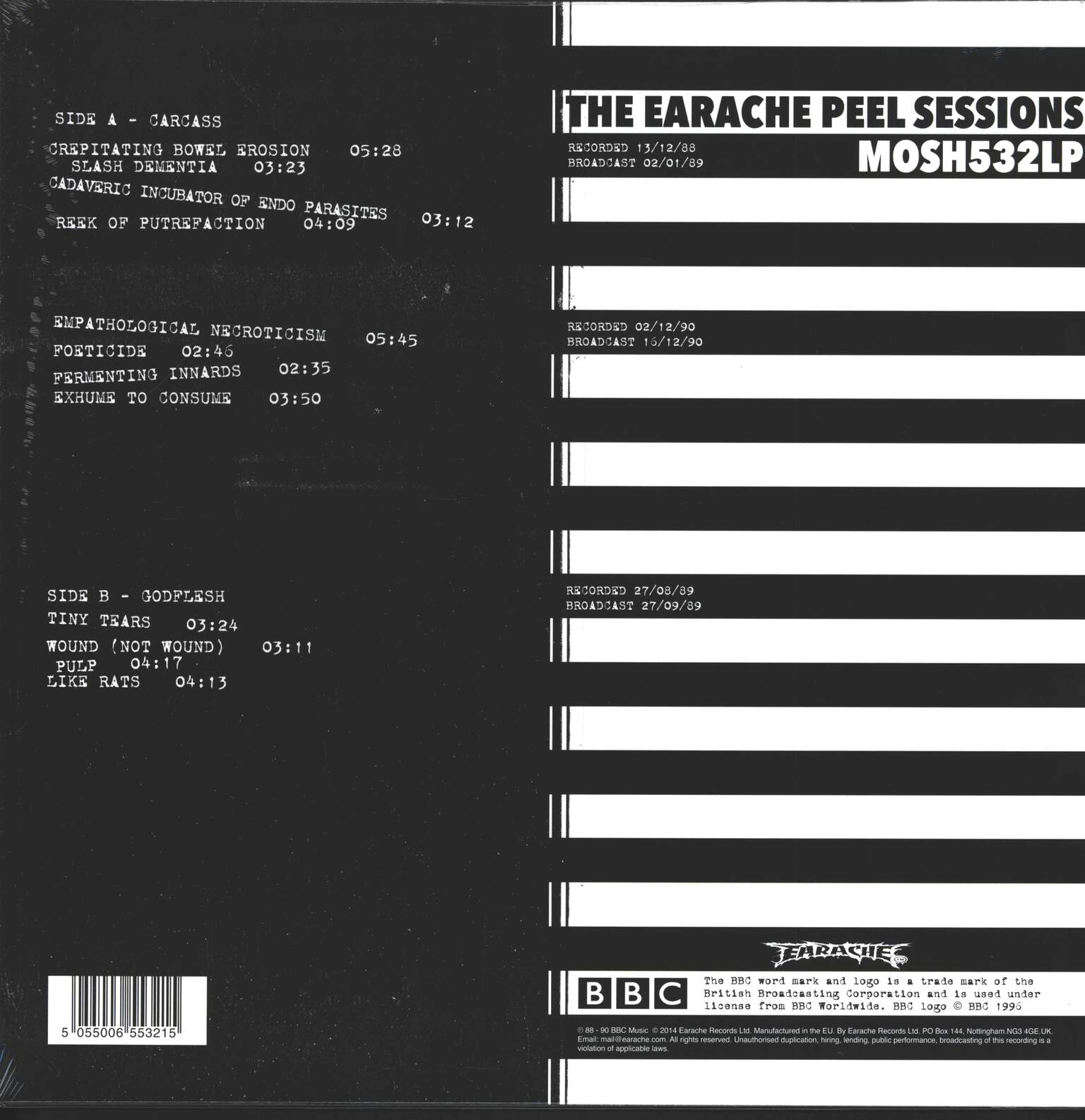 Carcass: Grind Madness At The BBC - The Earache Peel Sessions, LP (Vinyl)