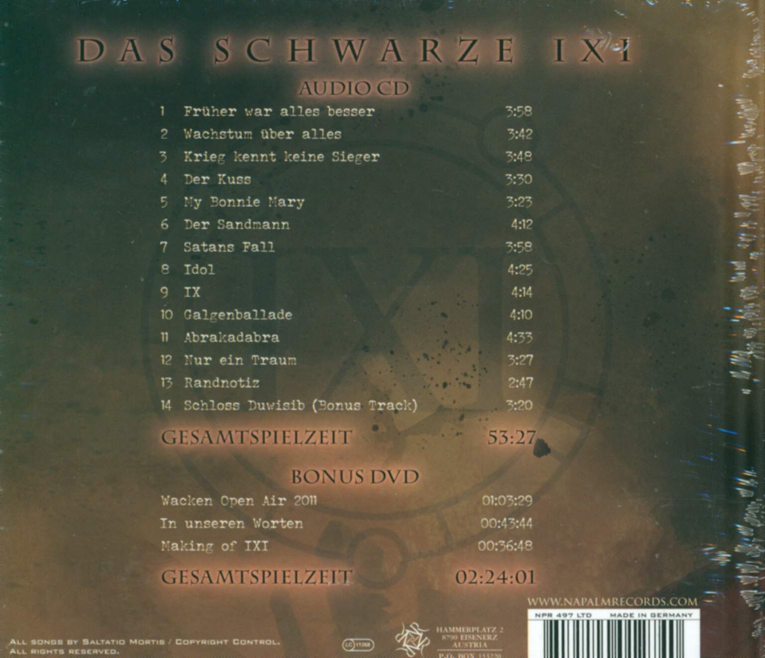 Saltatio Mortis: Das Schwarze I X I, 2×CD