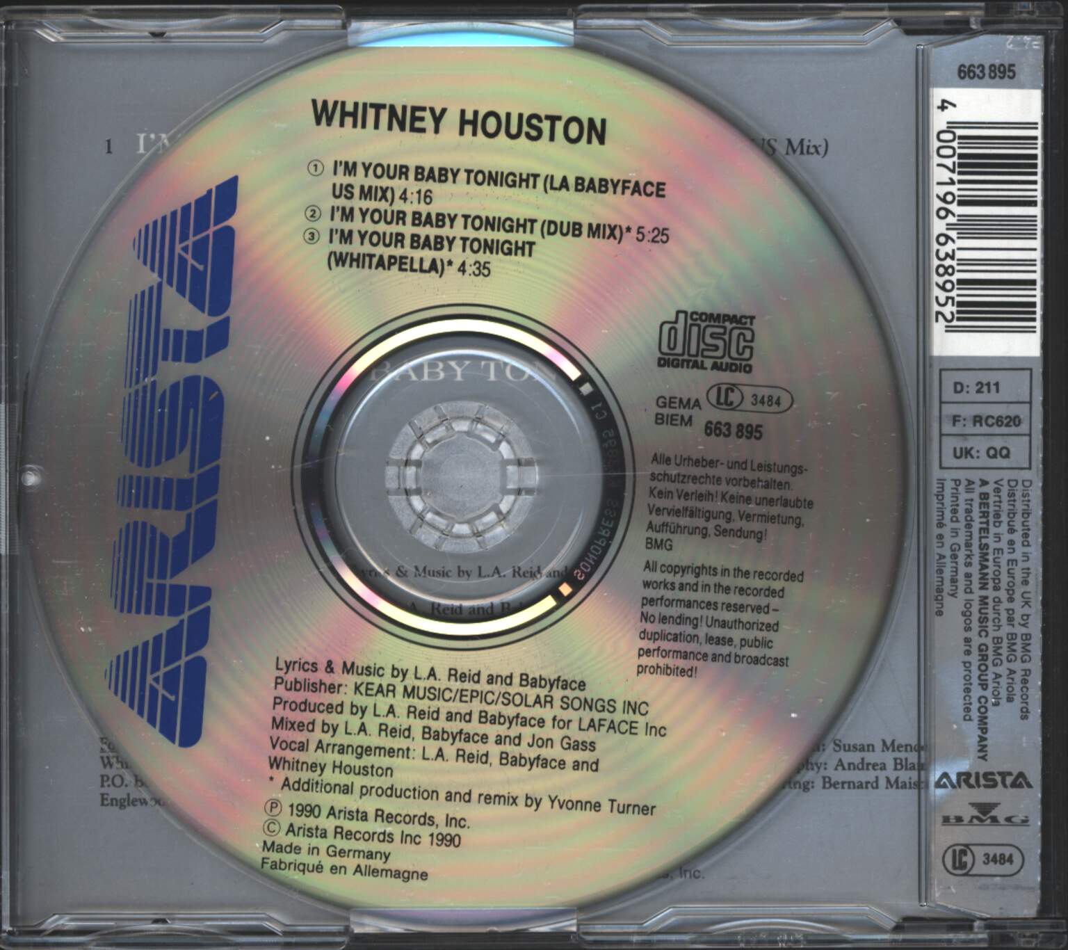 Whitney Houston: I'm Your Baby Tonight (The Remixes), Mini CD