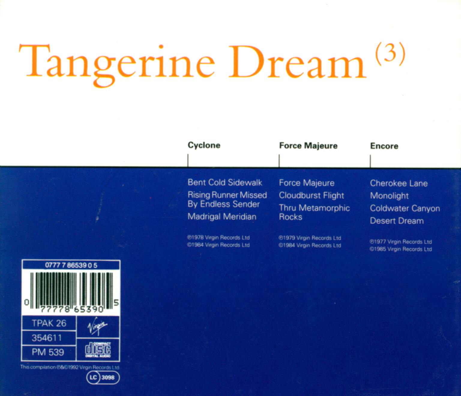 Tangerine Dream: Tangerine Dream (3), 3×CD