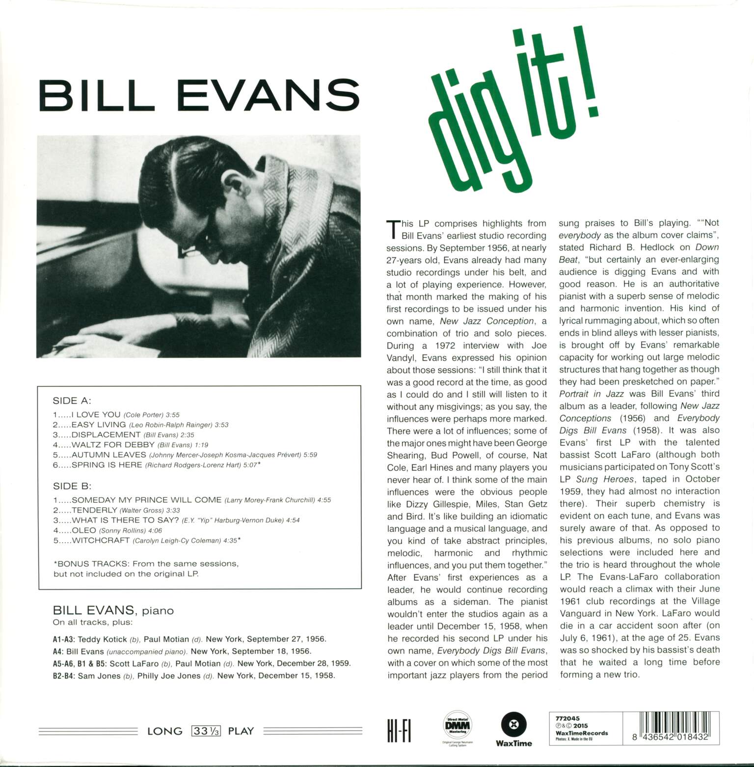 Bill Evans: Dig It!, LP (Vinyl)