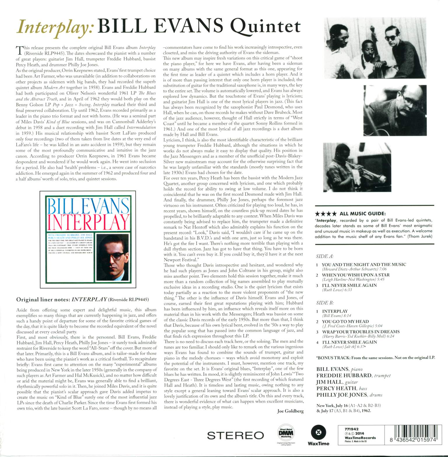 Bill Evans Quintet: Interplay, LP (Vinyl)