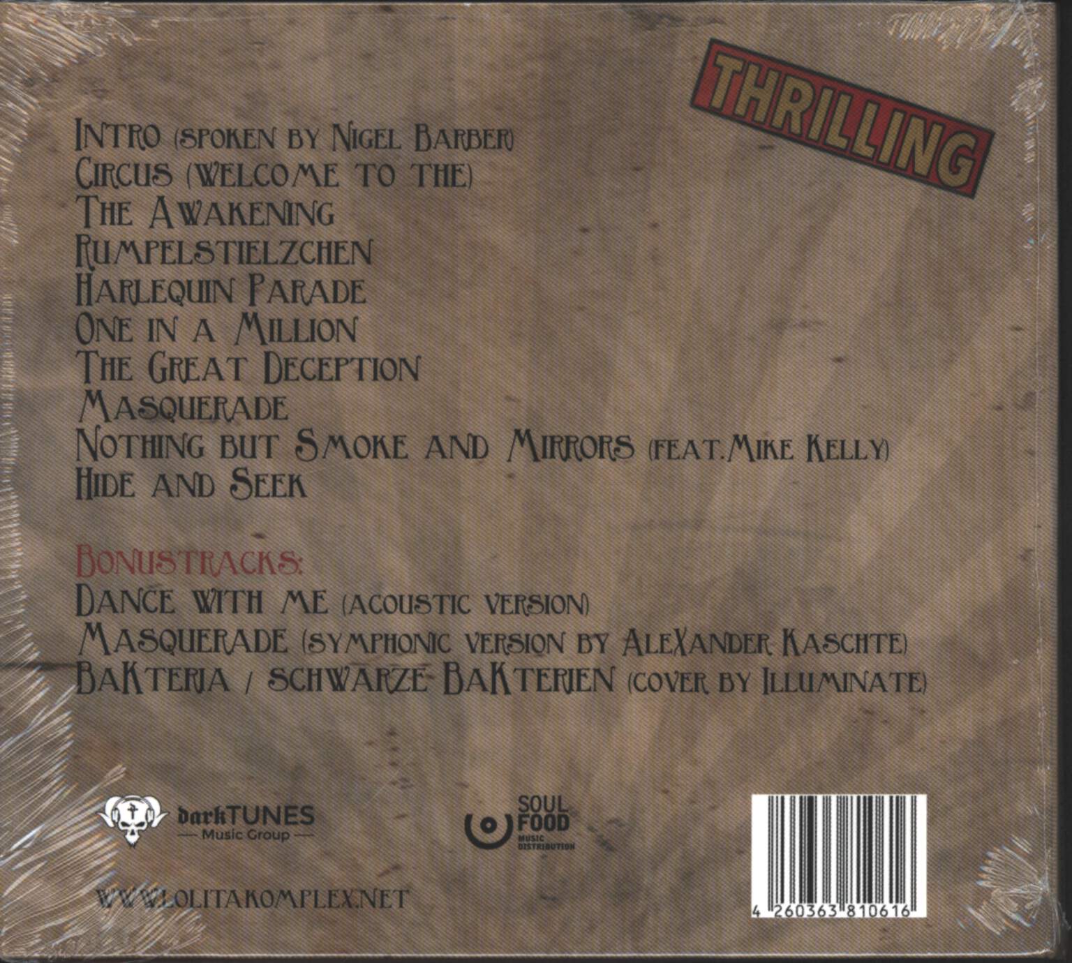 Lolita KompleX: The Greatest Show On Earth, CD