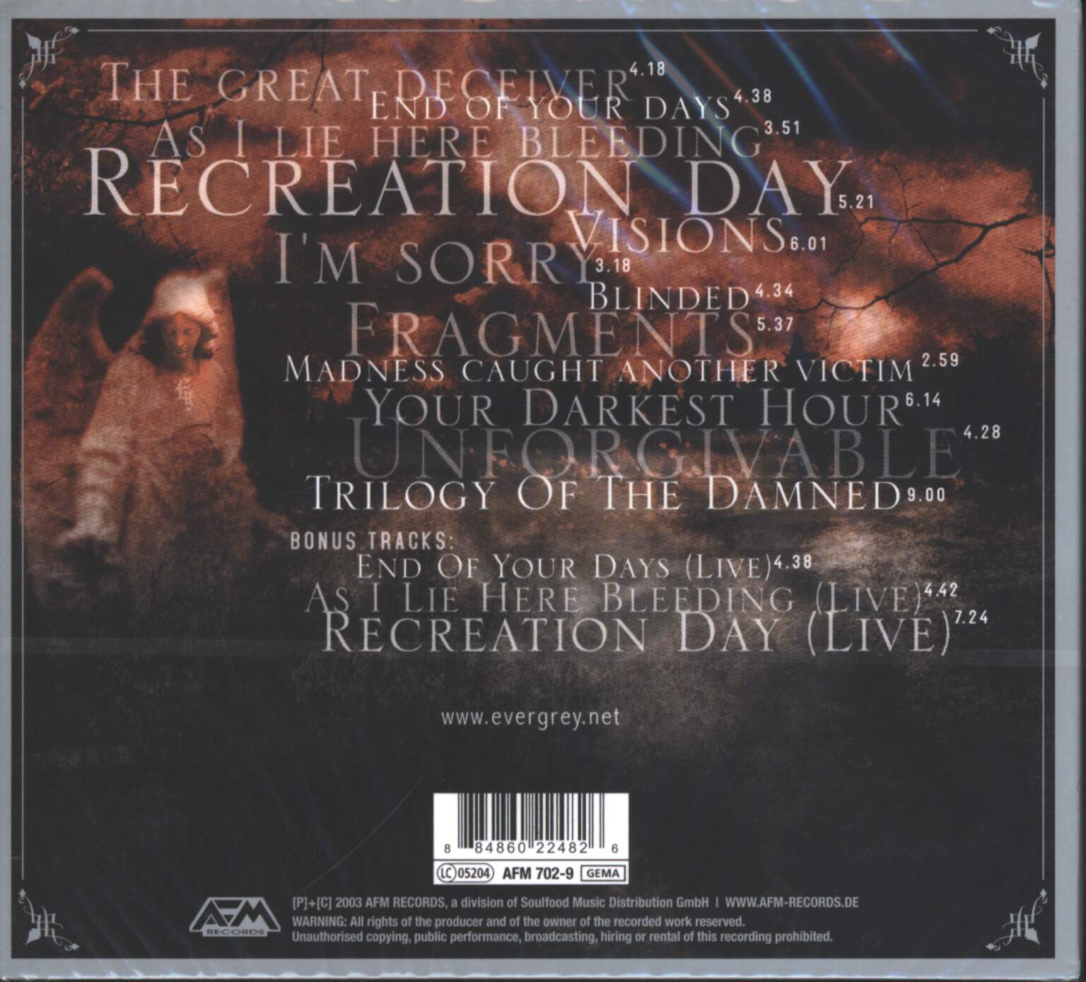 Evergrey: Recreation Day, CD