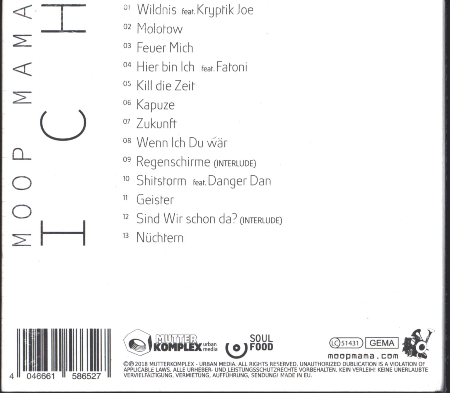 Moop Mama: Ich, CD