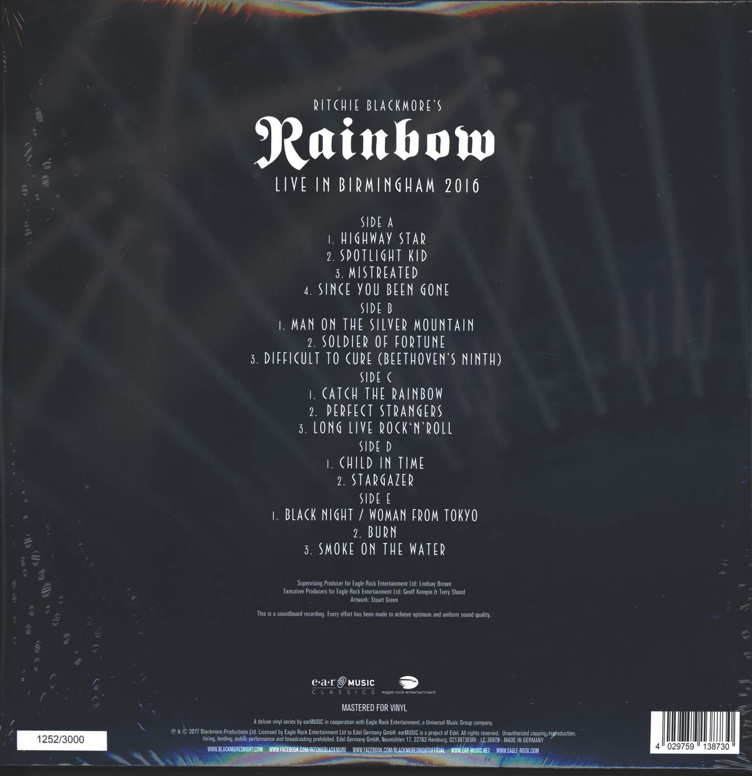 Rainbow: Live In Birmingham 2016, 3×LP (Vinyl)