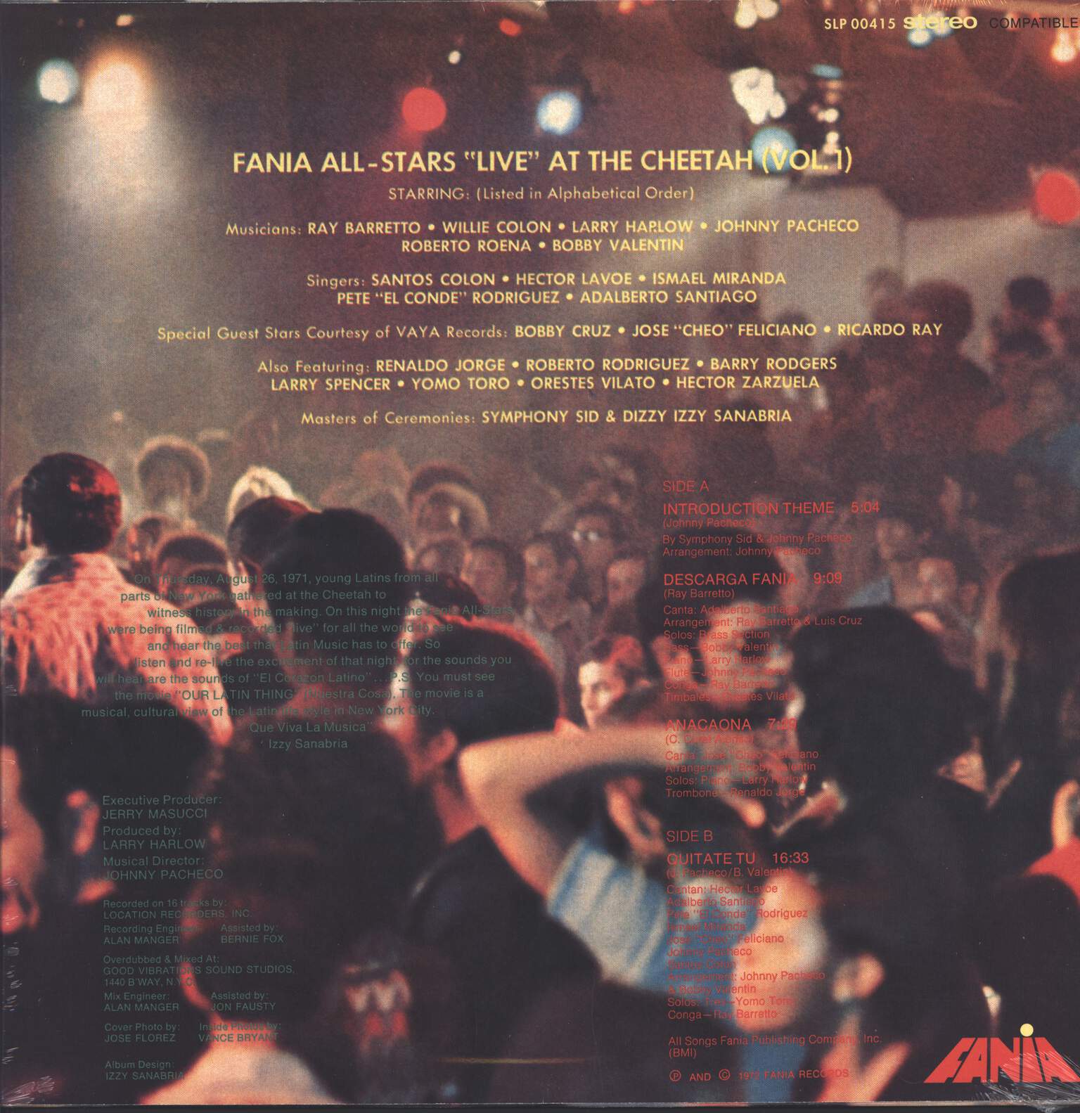 Fania all Stars: "Live" At The Cheetah (Vol. 1), LP (Vinyl)