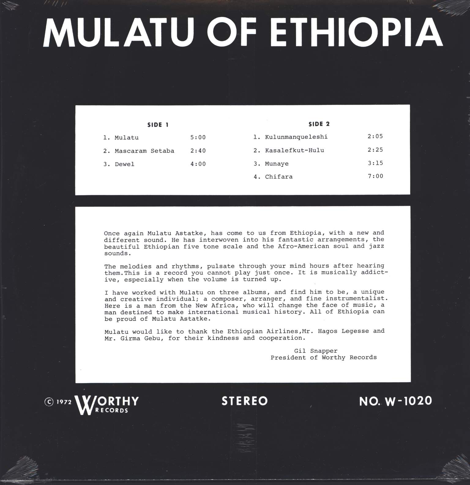 Mulatu Astatke: Mulatu Of Ethiopia, LP (Vinyl)