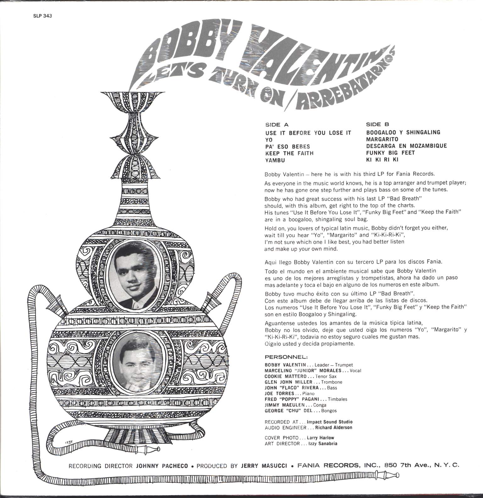 Bobby Valentin: Let's Turn On / Arrebatarnos, LP (Vinyl)