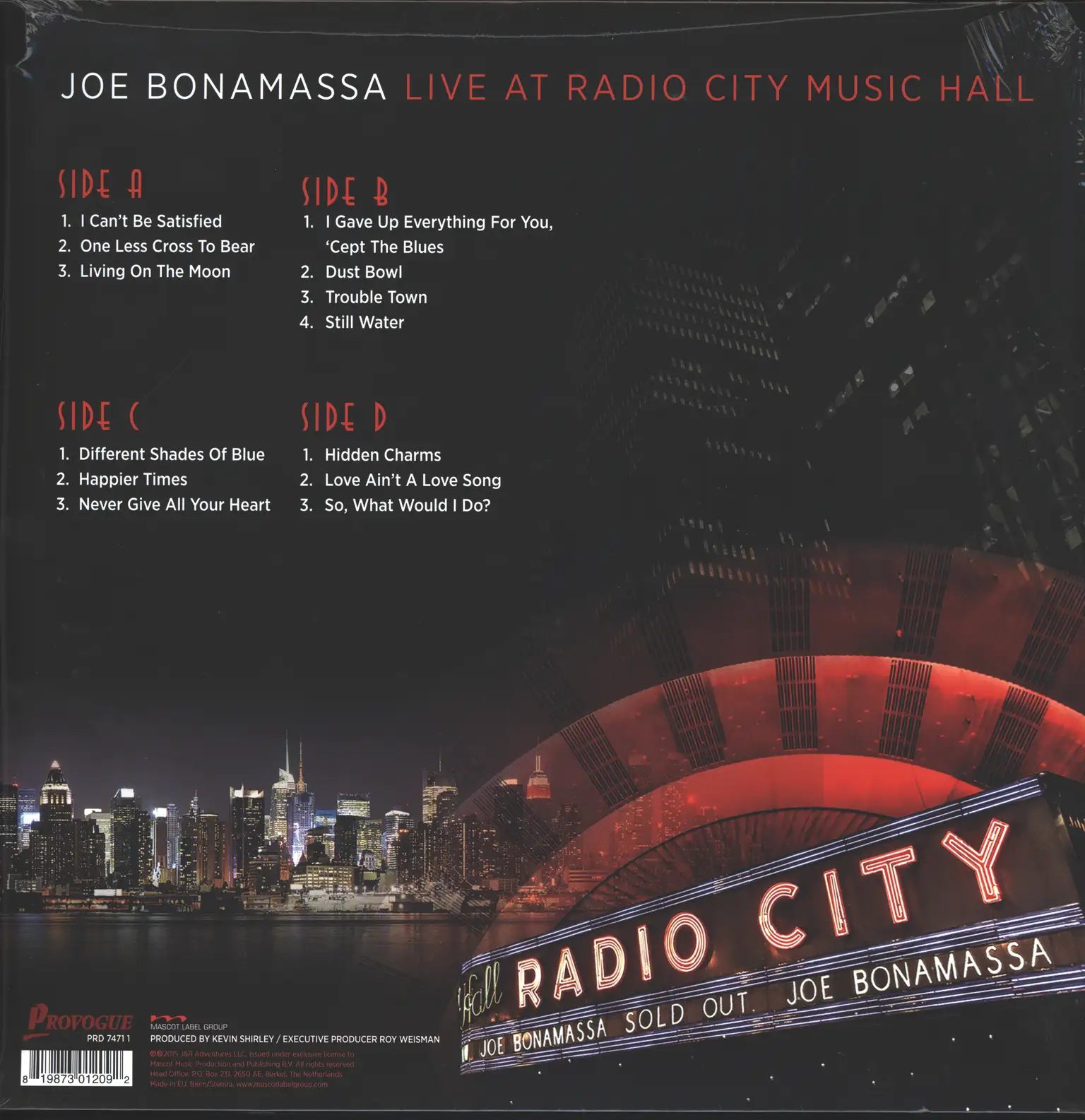 Joe Bonamassa: Live At Radio City Music Hall, 2×LP (Vinyl)