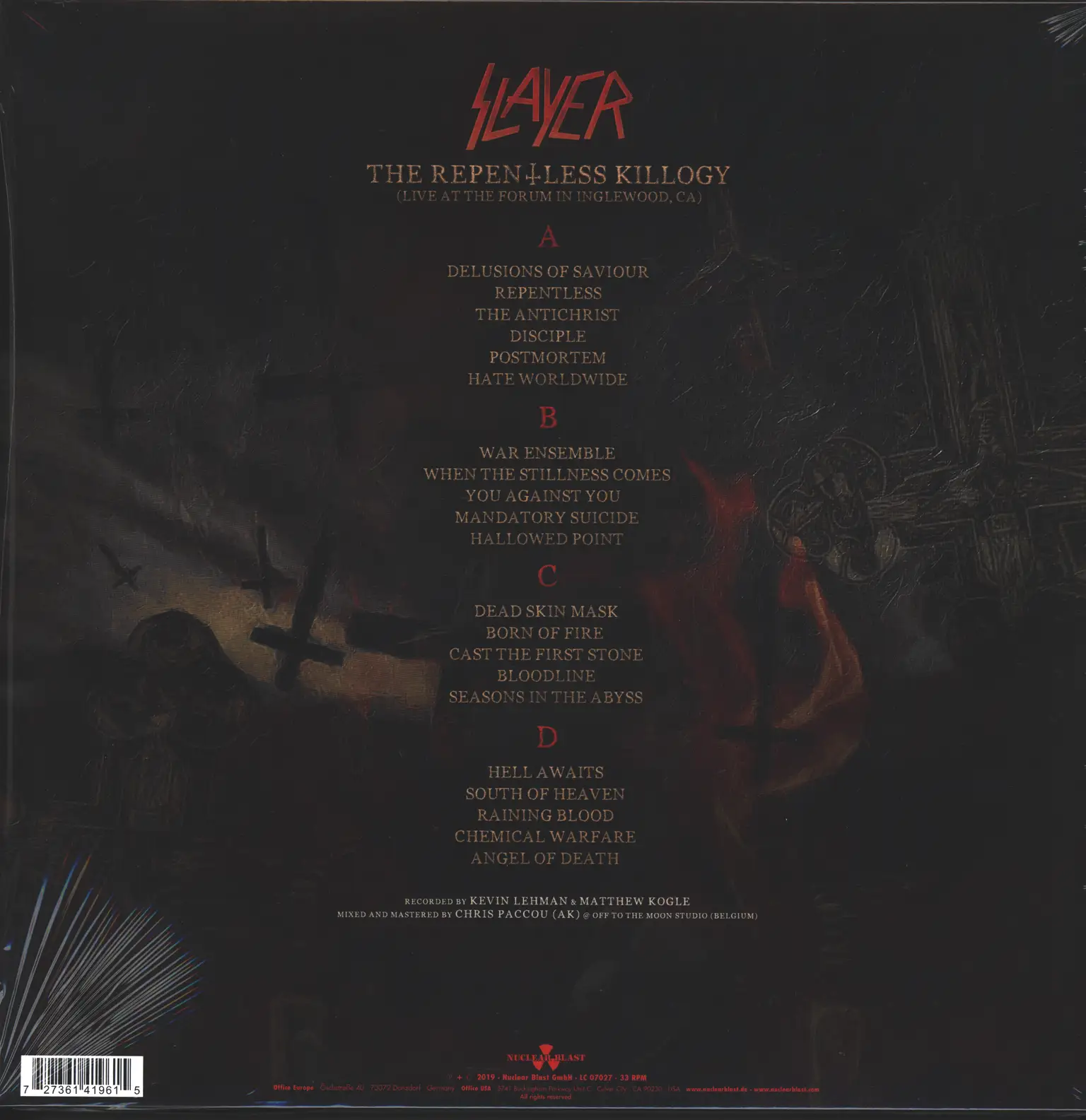 Slayer: The Repentless Killogy (Live At The Forum In Inglewood, CA), 2×LP (Vinyl)