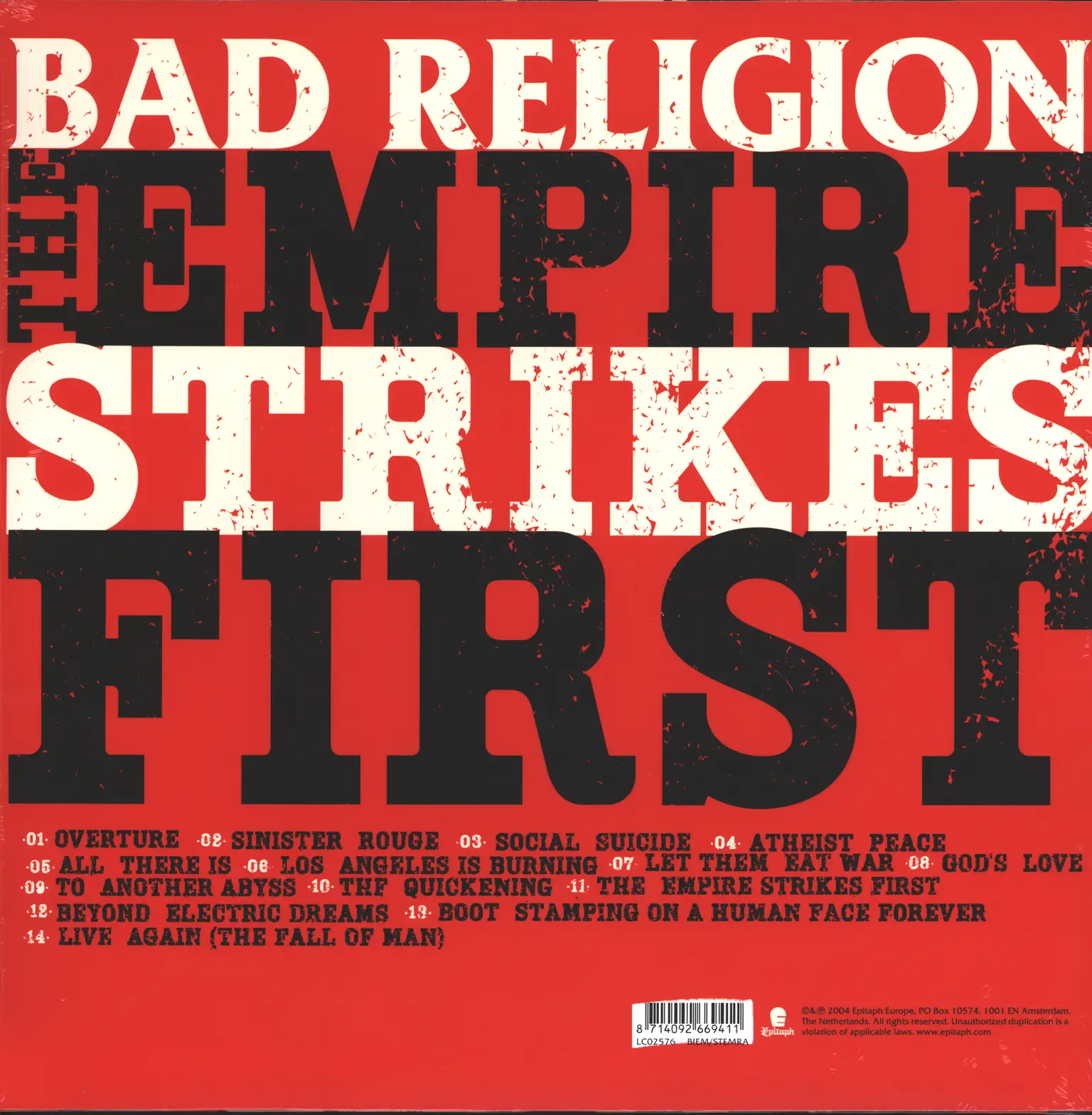 Bad Religion: The Empire Strikes First, LP (Vinyl)