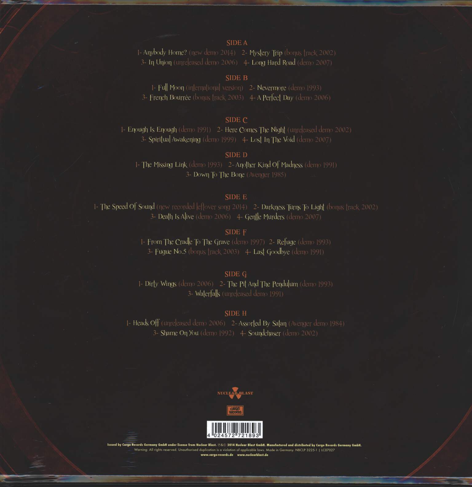 Rage: The Soundchaser Archives (30th Anniversary), 4×LP (Vinyl)