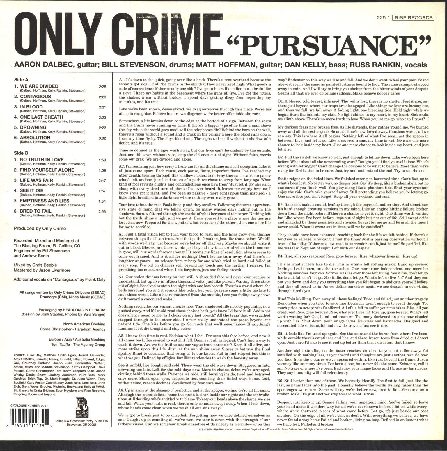 Only Crime: Pursuance, LP (Vinyl)