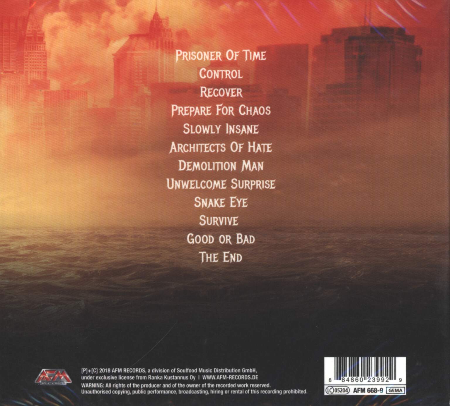 Flotsam and Jetsam: The End Of Chaos, CD