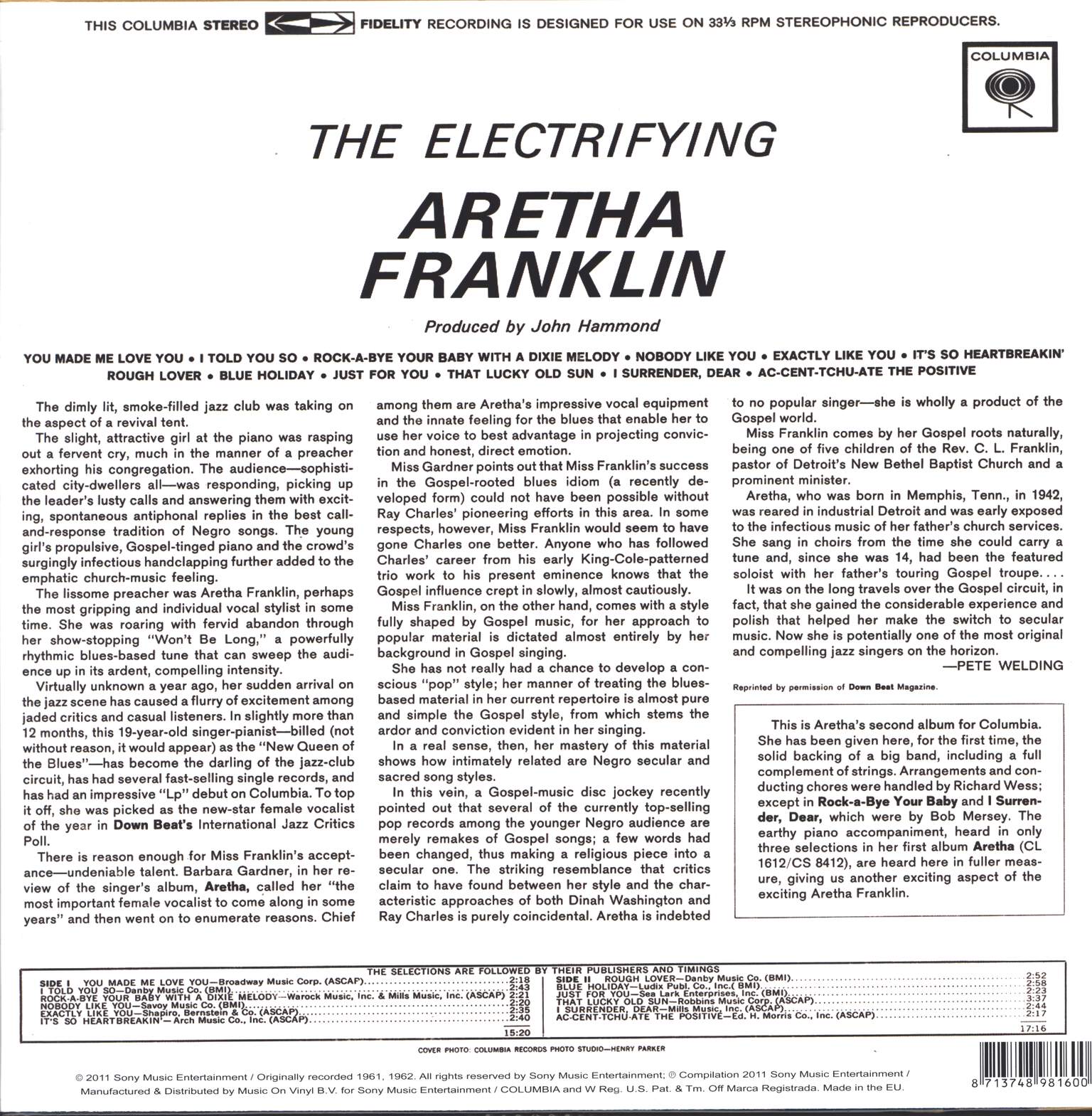 Aretha Franklin: The Electrifying Aretha Franklin, LP (Vinyl)