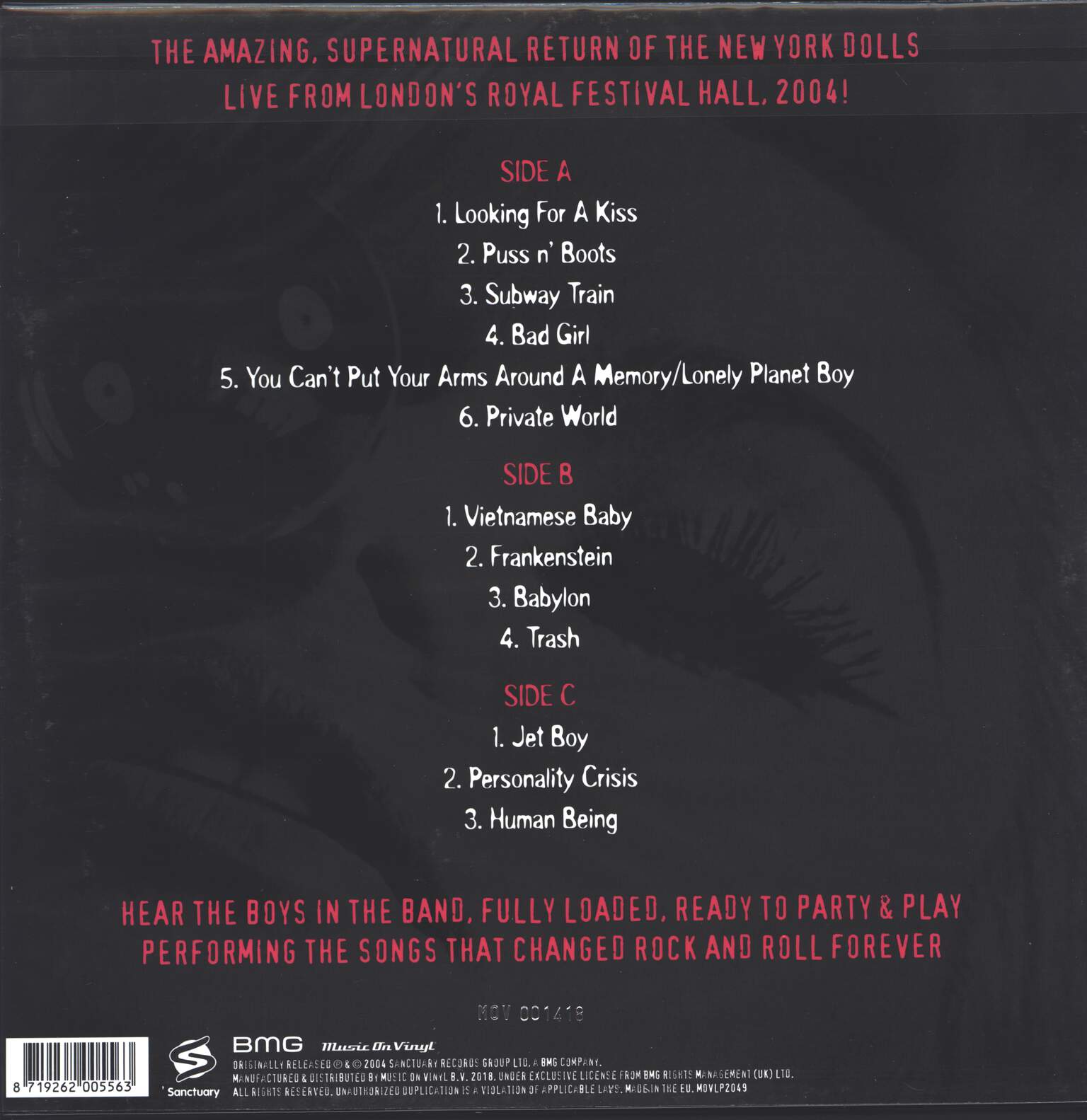 New York Dolls: Live From Royal Festival Hall, 2004, 2×LP (Vinyl)