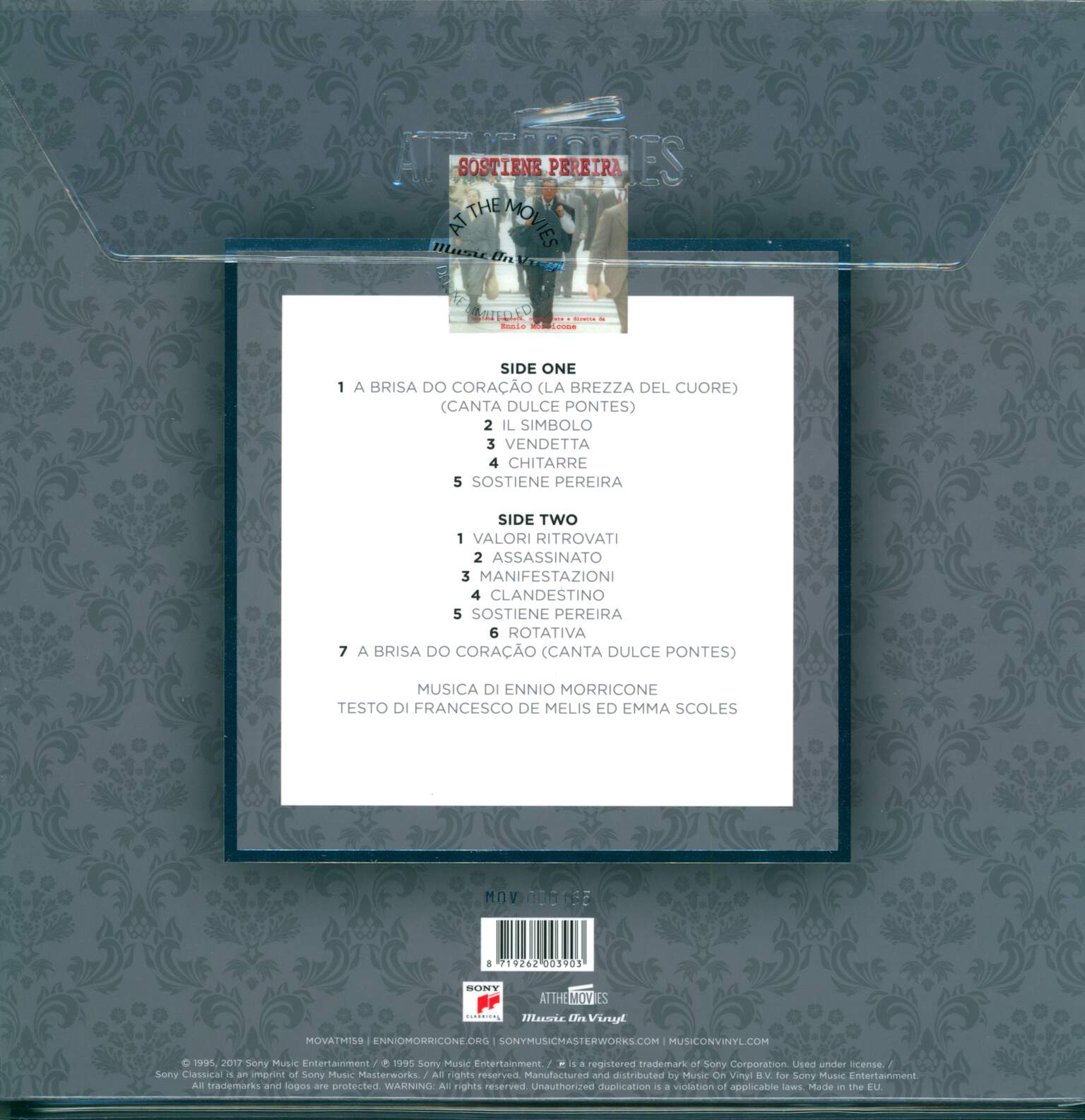 Ennio Morricone: Sostiene Pereira (Original Motion Picture Soundtrack), LP (Vinyl)