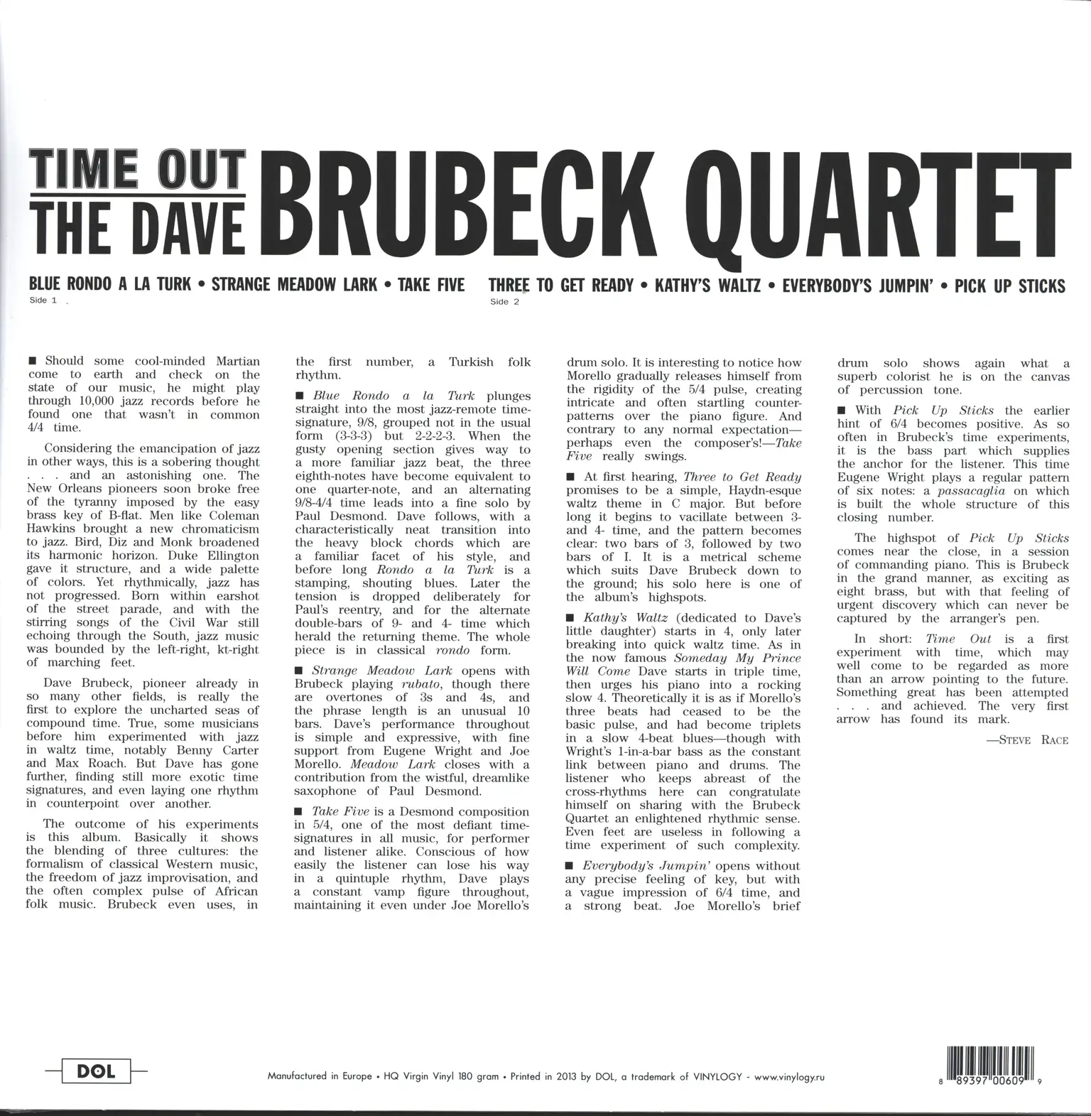 The Dave Brubeck Quartet: Time Out, LP (Vinyl)