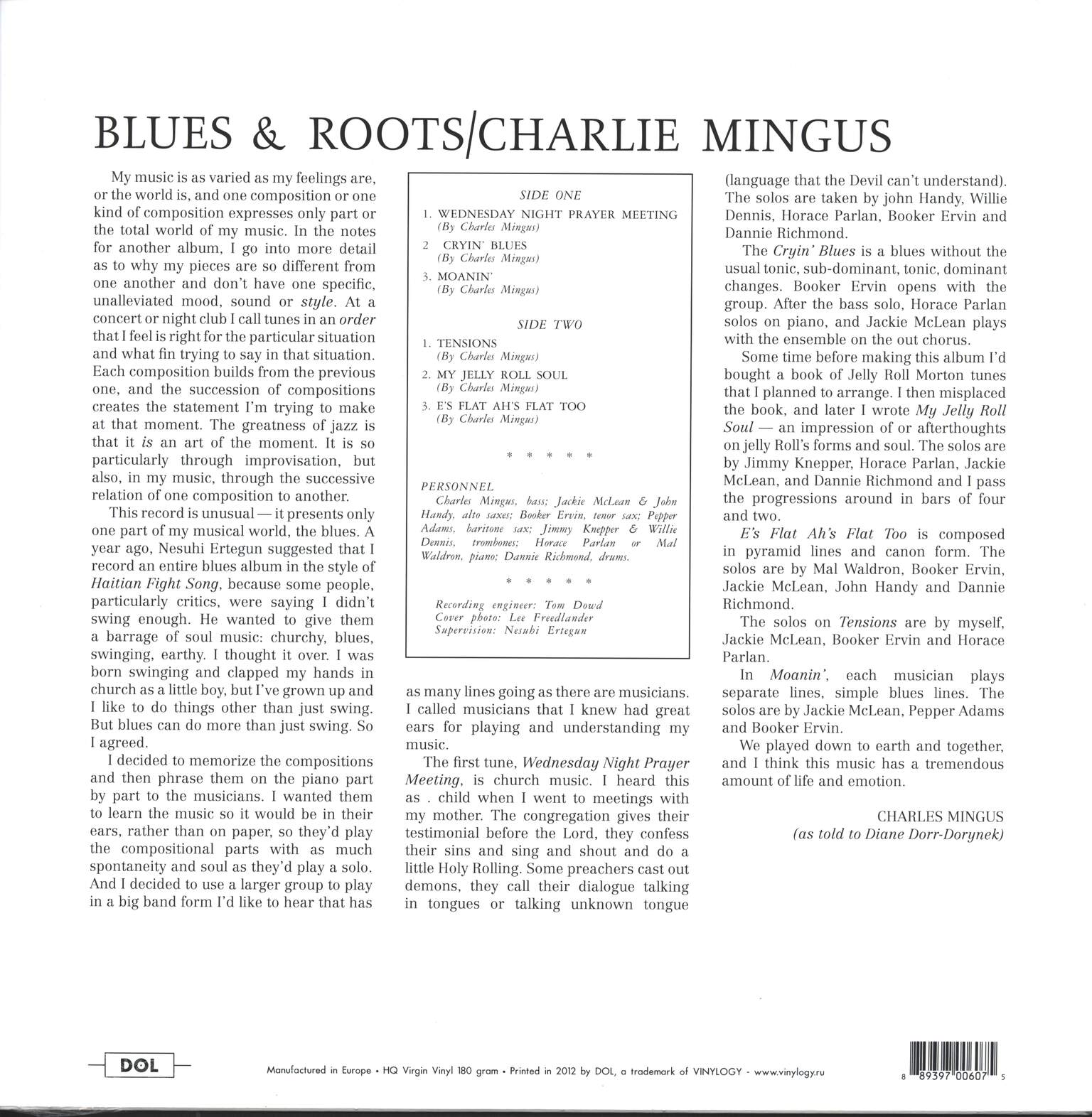 Charles Mingus: Blues & Roots, LP (Vinyl)