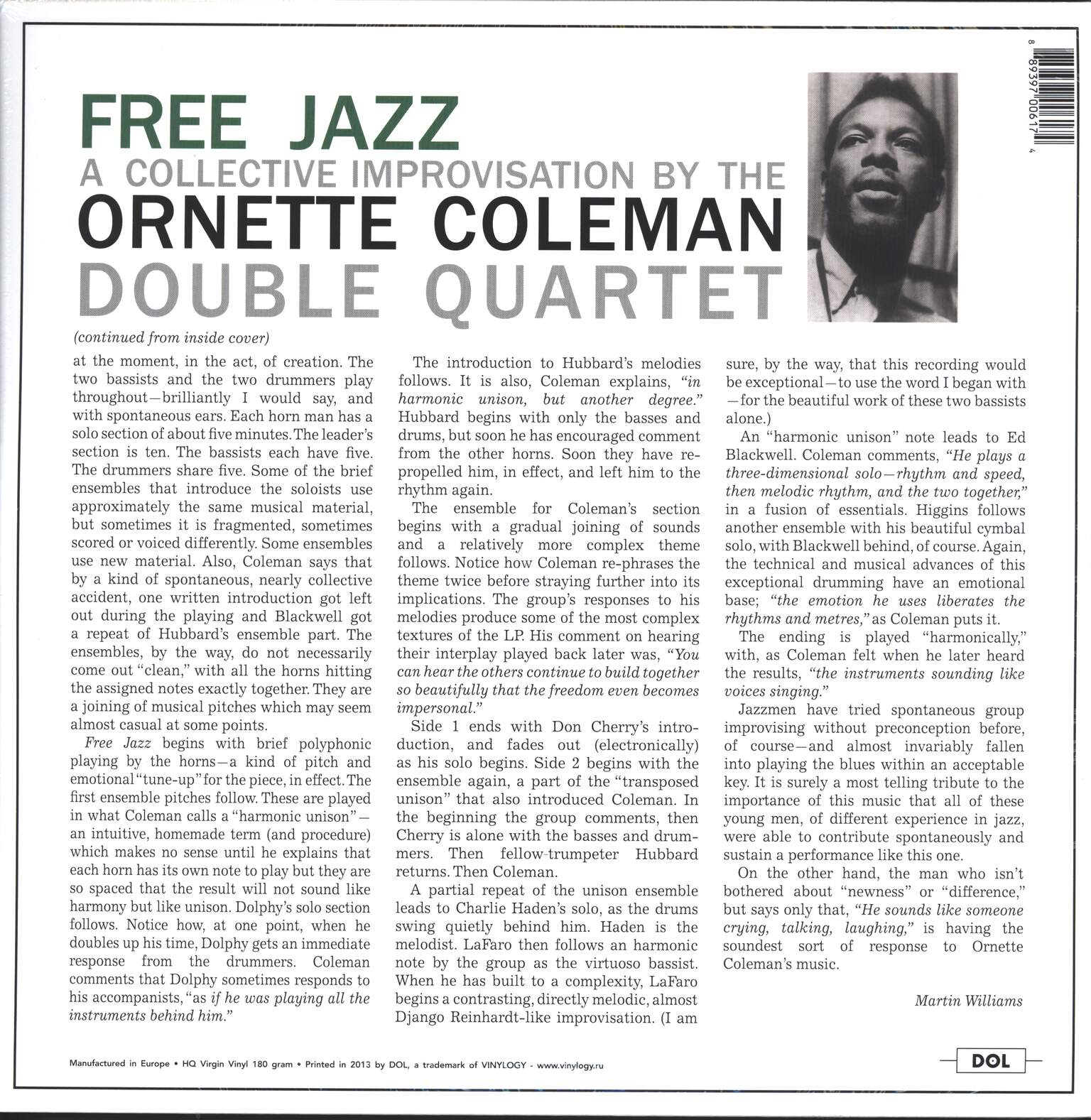 The Ornette Coleman Double Quartet: Free Jazz, LP (Vinyl)
