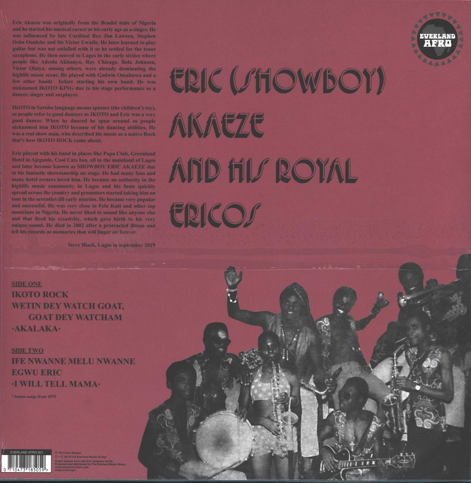 Eric (Showboy) Akaeze And His Royal Ericos: Ikoto Rock, LP (Vinyl)