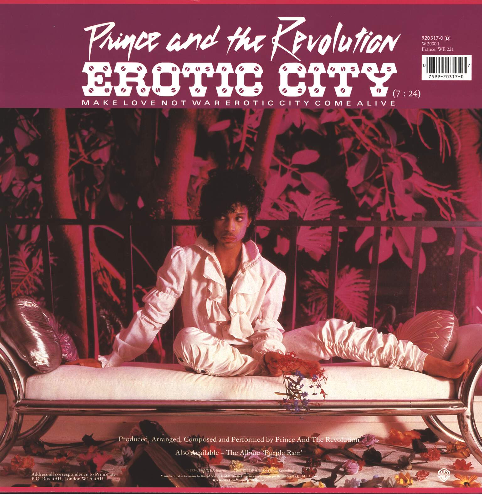 Prince and the Revolution: Let's Go Crazy / Take Me With U / Erotic City, 12" Maxi Single (Vinyl)