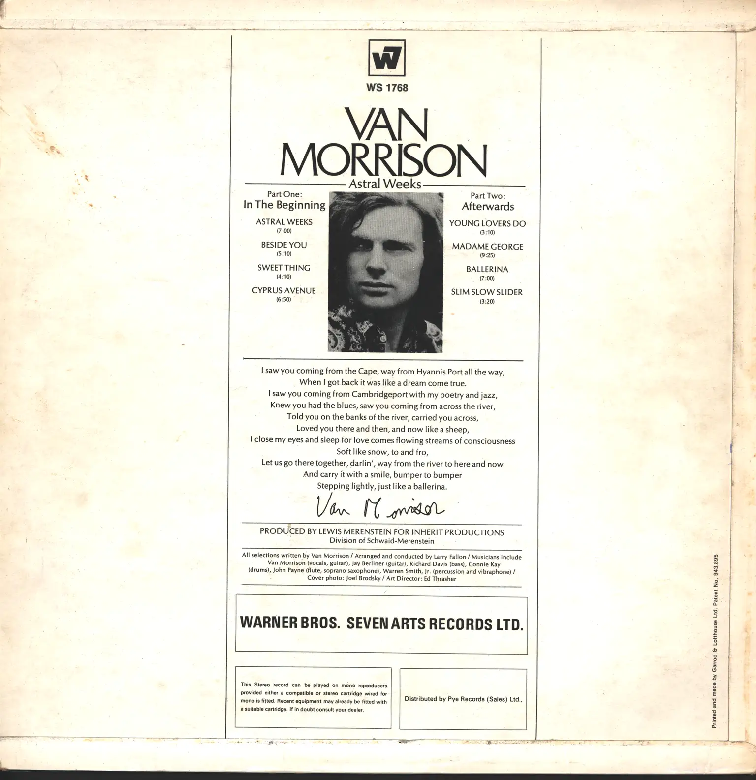 Van Morrison: Astral Weeks, LP (Vinyl)