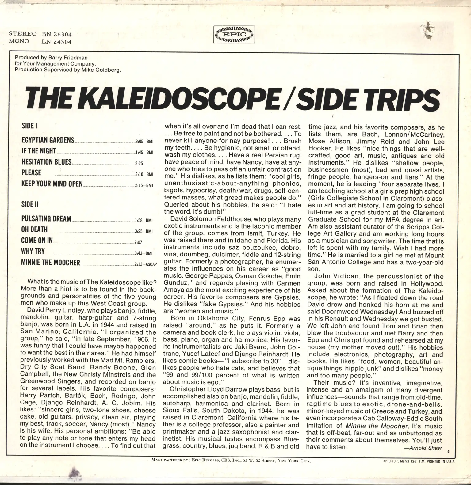 Kaleidoscope: Side Trips, LP (Vinyl)